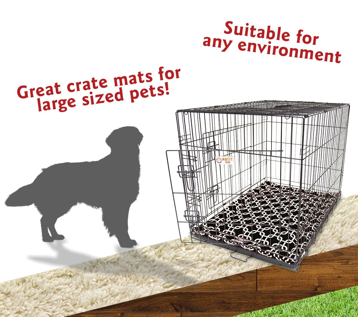 42' Links Black Crate Dog Bed Mat By Majestic Pet Products