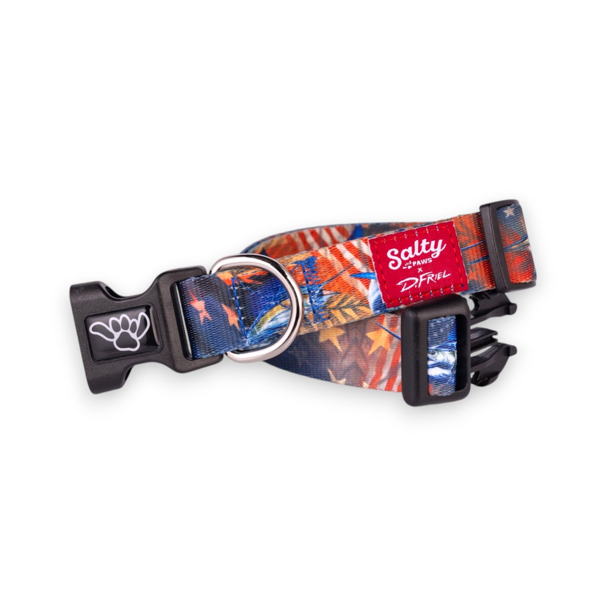 Shaka'S Salty Paws Boy & Girl Dog Collar Small Medium Large (Small Dog Collar Adj. 10-16' For Dogs Up To 25 Lbs, American Flag