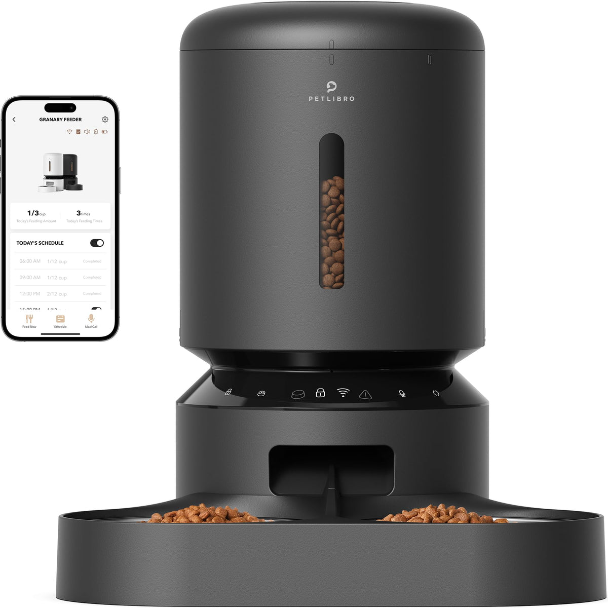 Petlibro Automatic Cat Feeder For 2 Cats, 5G Wifi Cat Food Dispenser With App Remote Feeding, 5L Timed Automatic Dog Feeder, 1-10 Meals/Day, 10S Meal Call, Dual Trays Pet Feeder For Cat, Dog