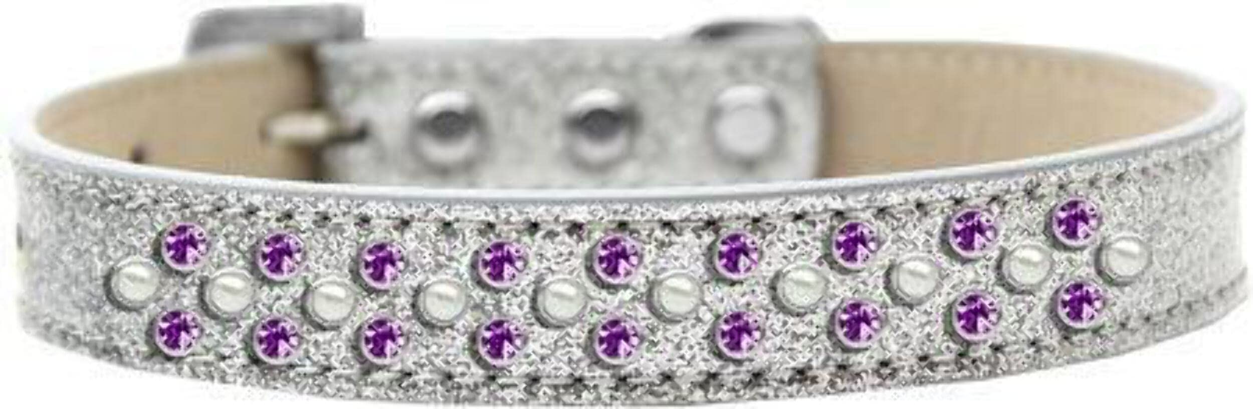 Mirage Pet Products Sprinkles Ice Cream Dog Collar with Pearl and Purple Crystals, Size 18, Orange