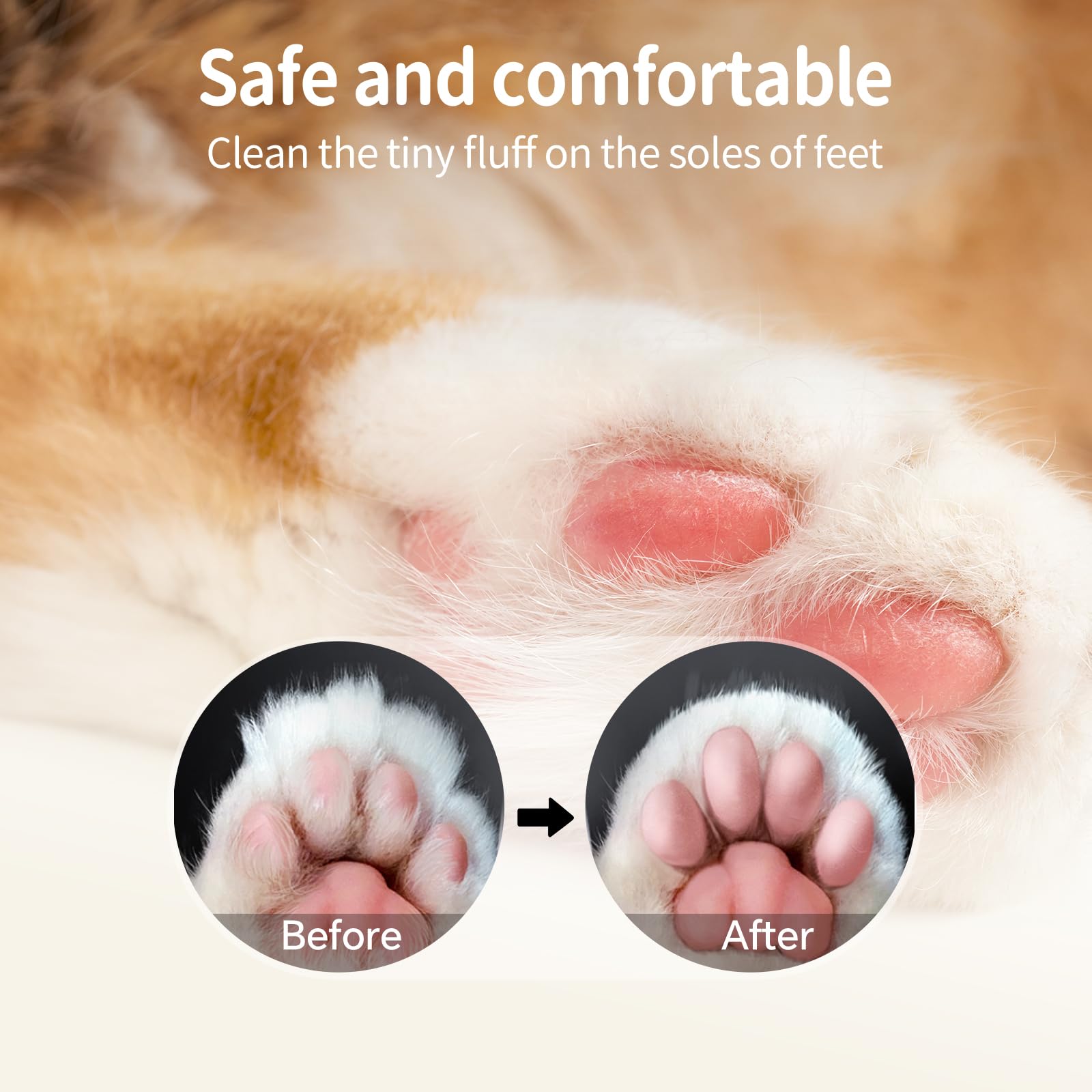 Ahansi Dog Clippers For Grooming, Low Noise Cordless Dog Paw Trimmer, Rechargeable Small Pet Hair Trimmer For Grooming (White)