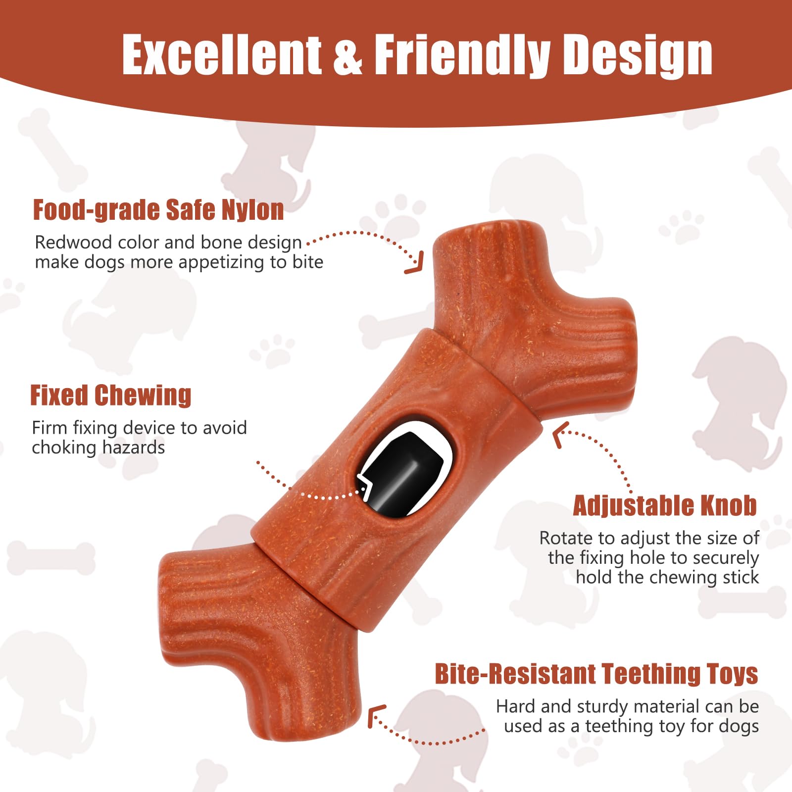 Gearroot Bully Stick Holder For Dogs,Interactive Dog Bone Holder Safety Device To Prevent Choking Fits Various Bone Sticks, 2 Pa
