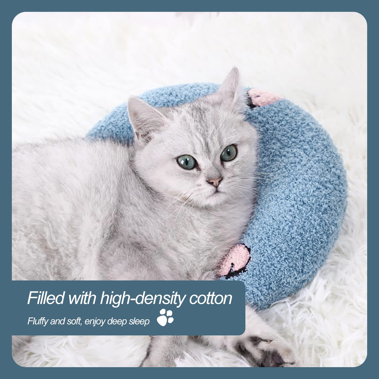 Andiker Pillows For Cats, U Shape Soft Fluffy Cat Pillow For Cat To Lay On Cats Bed Pillow Ultra Soft Pet Pillow For Cat Fluffy