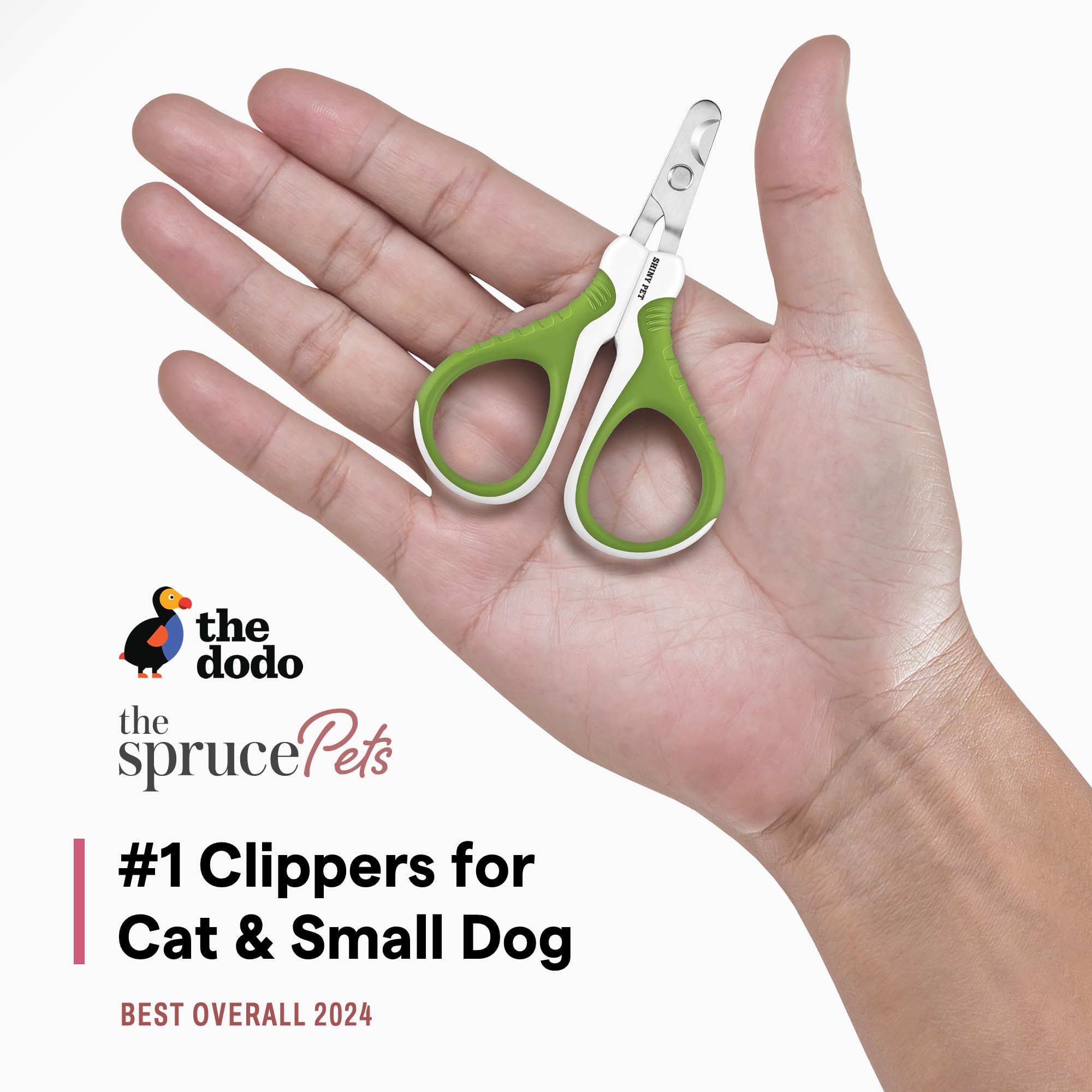 SHINY PET Green Pet Nail Clippers - Professional Claw Trimmer for Small Animals, Cats, Dogs, Bunnies, Kittens & More - Grooming Tool