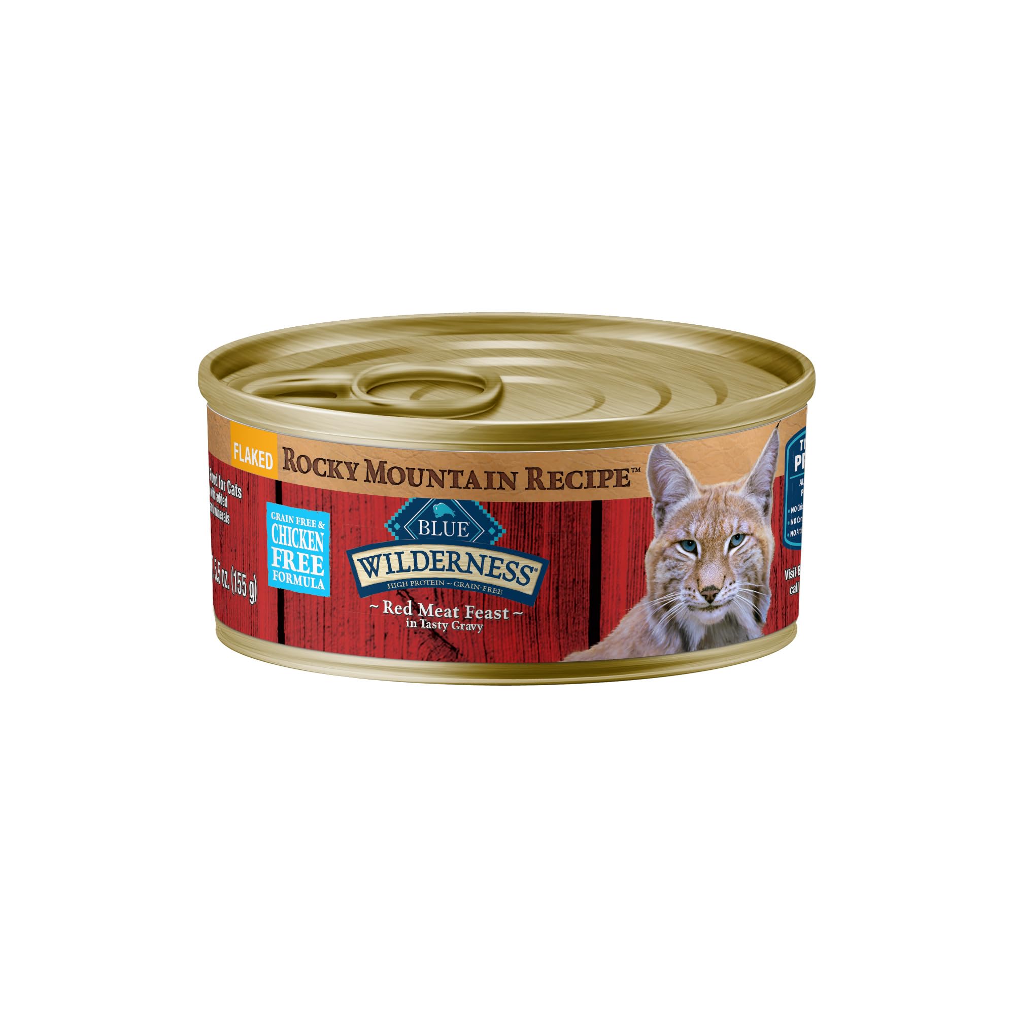 Blue Buffalo Wilderness Rocky Mountain Recipe Flaked Wet Cat Food, Chicken-Free & Grain-Free Recipe, Made with Natural Ingredien