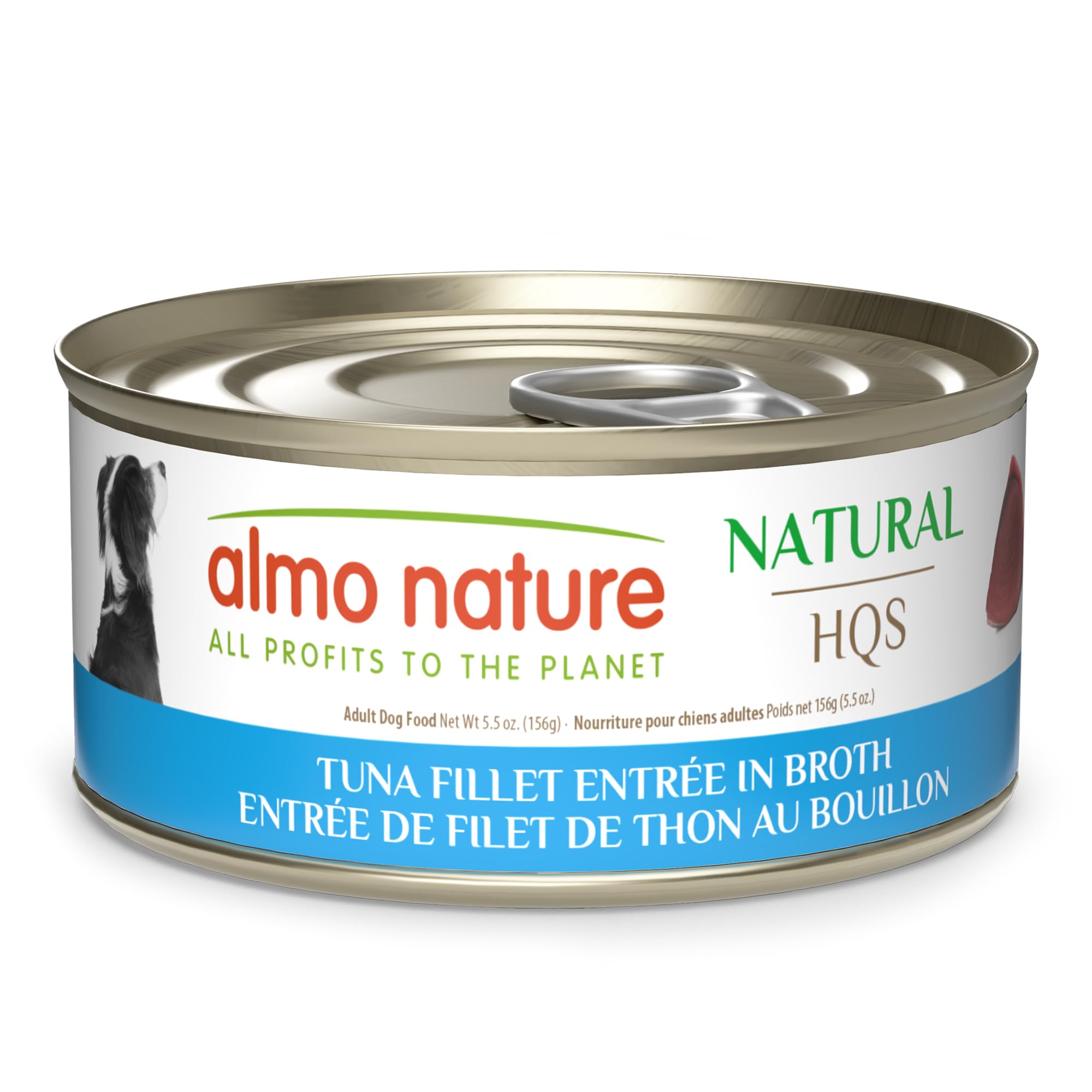almo nature HQS Natural Wet Dog Food Tuna Fillet Entr  e, Grain Free, Additive Free, Low Fat, GMO Free, 5.5oz Pack of 12
