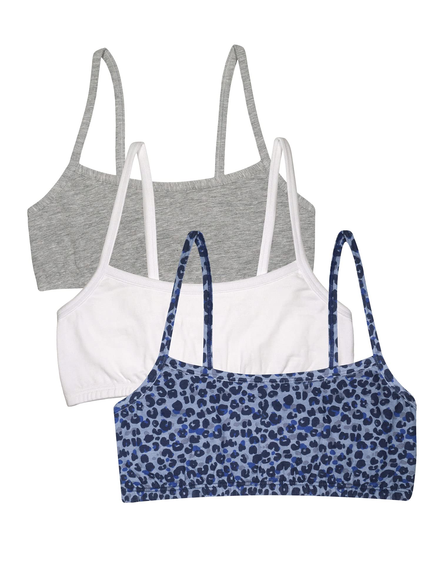 Fruit Of The Loom Girls Spaghetti Strap Sports Bra, Multi Leowhitegrey Heather, 30