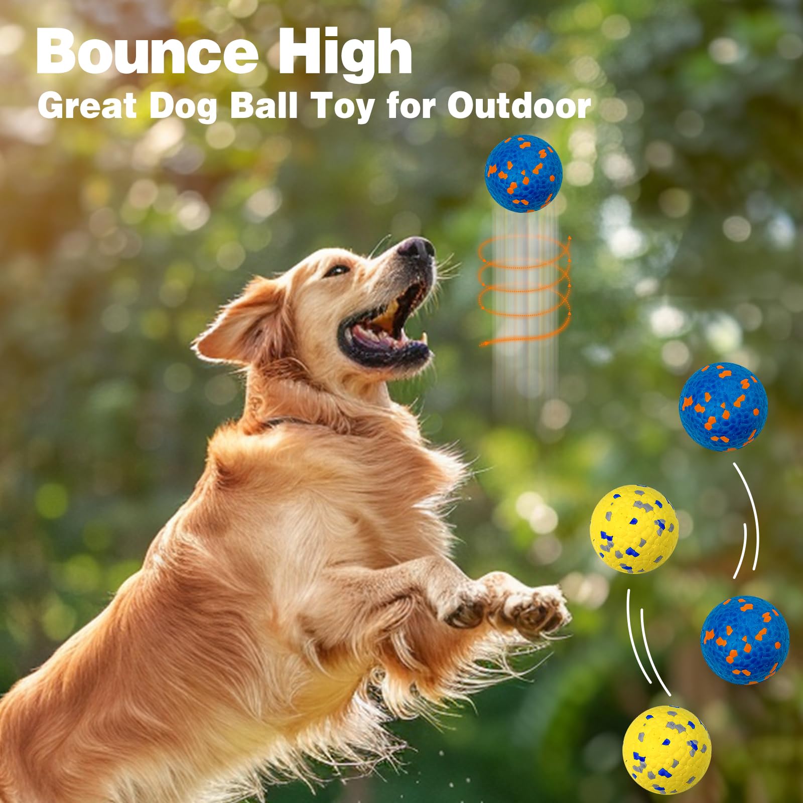 Lepawit Dog Balls for Aggressive Chewers, Floating Toy for Water Fetch, Bouncy Indestructible Teething Chew and Tennis Balls for