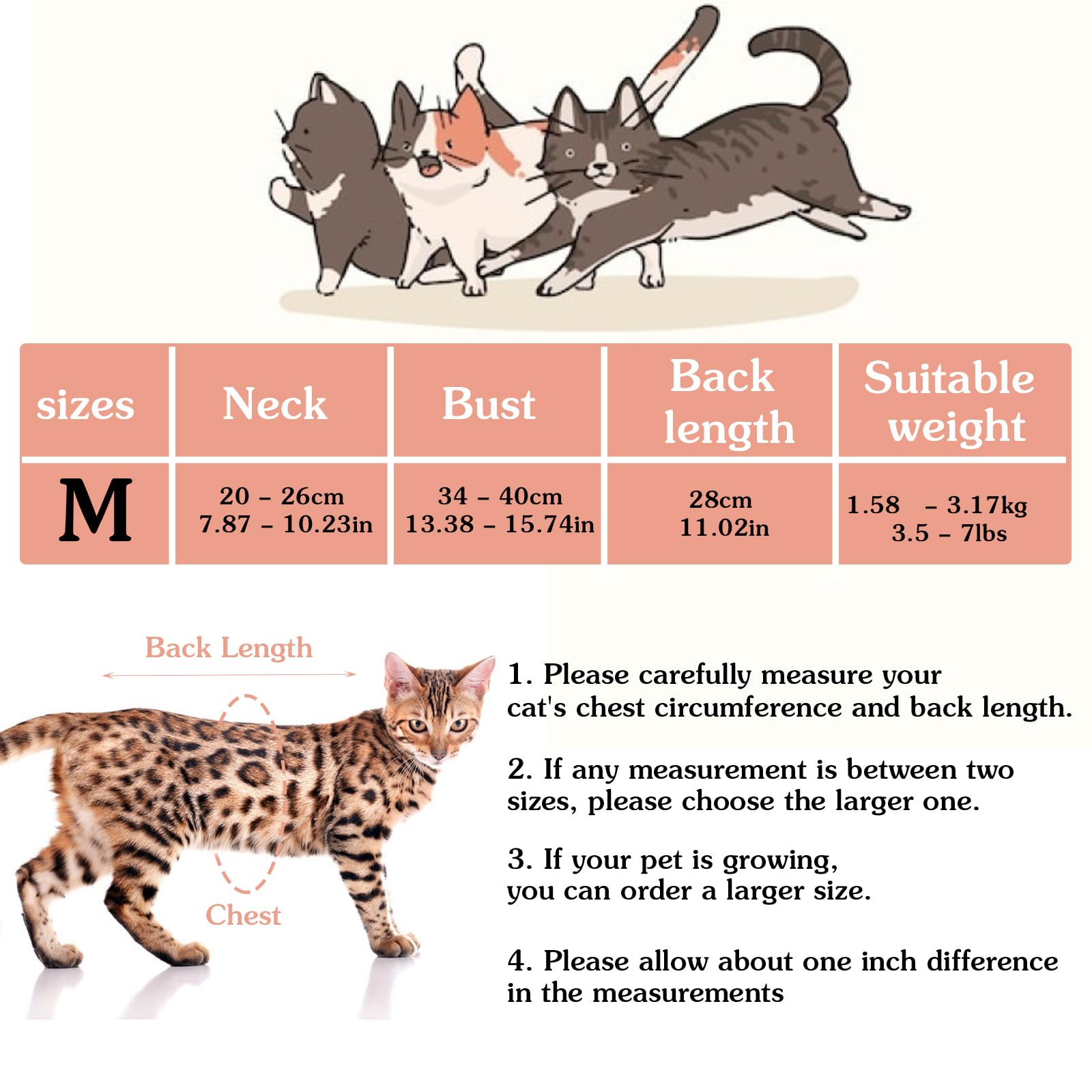 Yuanchu Cat Suit For After Surgery, Anti Licking Breathable Cat Outfits For Female Cats Neuter Recovery Suit Male E-Collar Alter