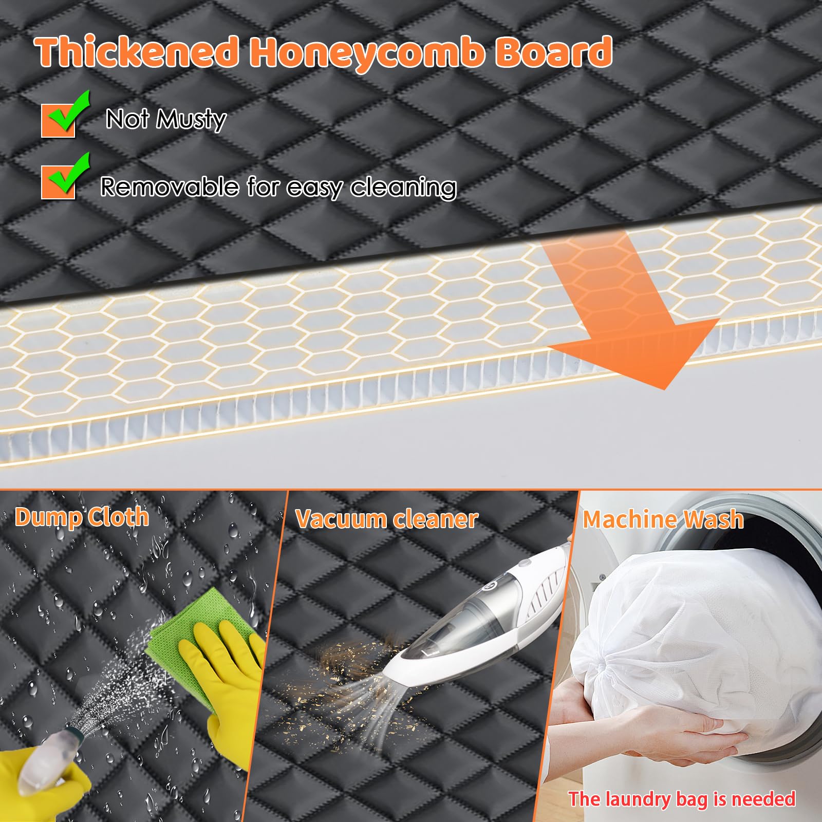 Urpower Backseat Extender For Dogs - Hard Bottom Dog Car Seat Cover For Back Seat, Foldable Dog Hammock For Car, Suv, And Truck,