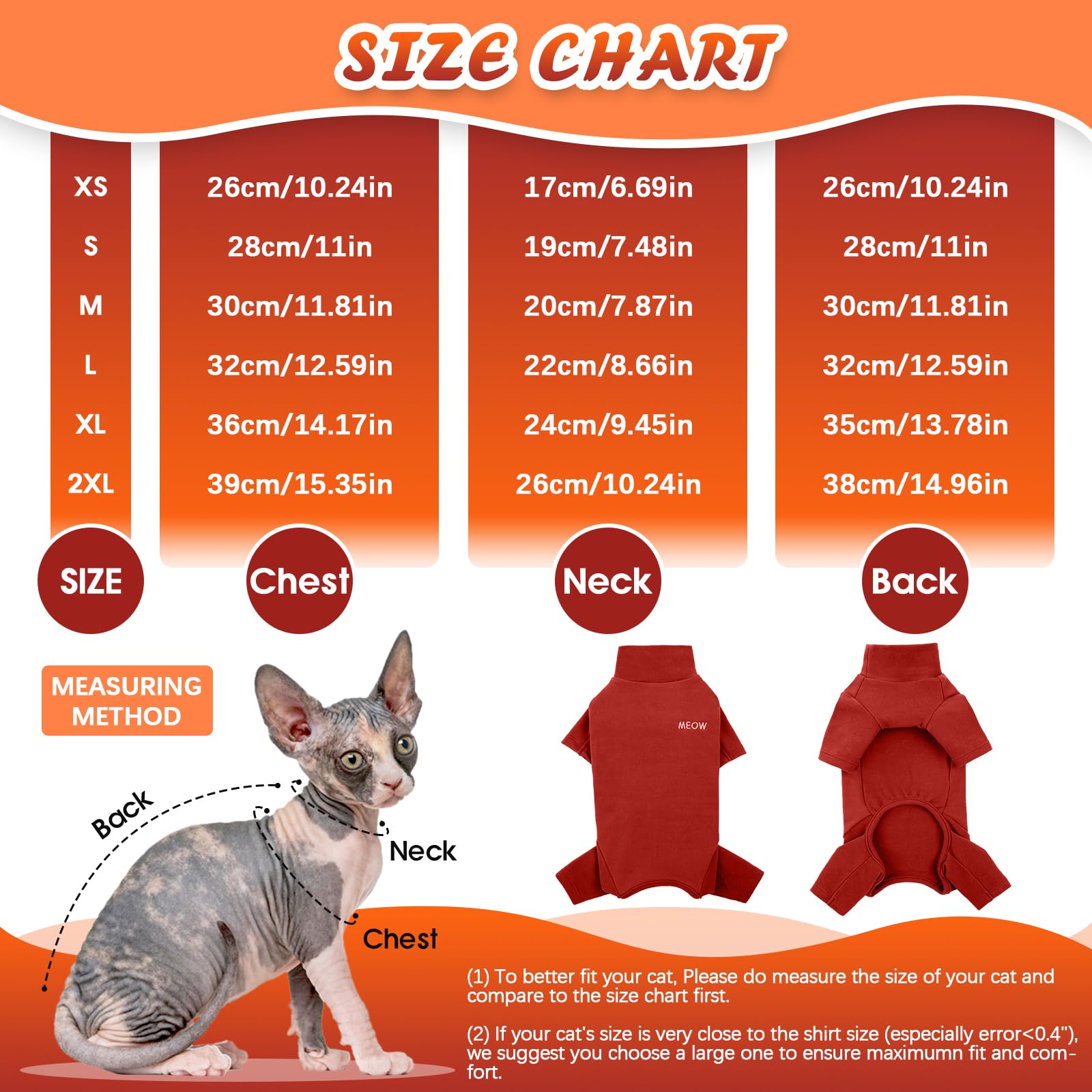 Rozkitch Hairless Cat Clothes, Breathable Soft Cat Jumpers For Cats Only, Cat Coat With Four Legs, Warm Cat Sweater Cat T-Shirt