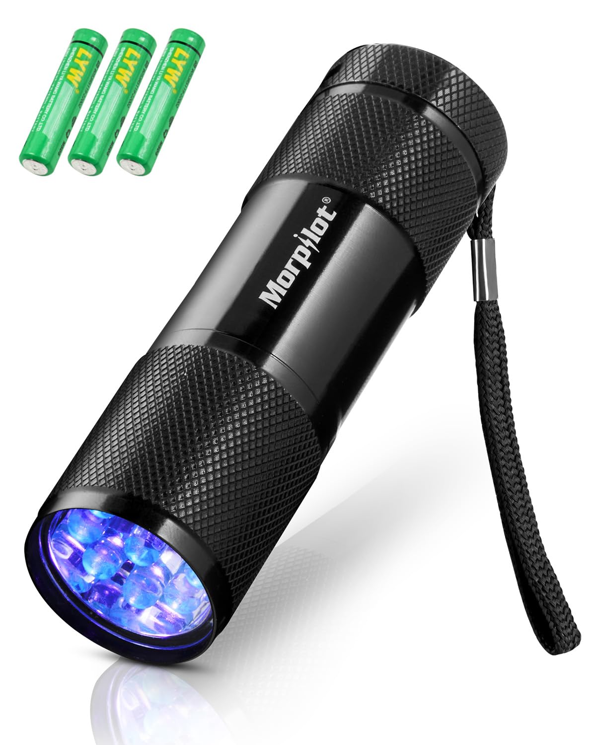 Morpilot UV Flashlight Black Light Flashlight Mini: 395nm Blacklight Flashlights, 9 LED Pet Urine Detector Light for Dog/Cat, Dr