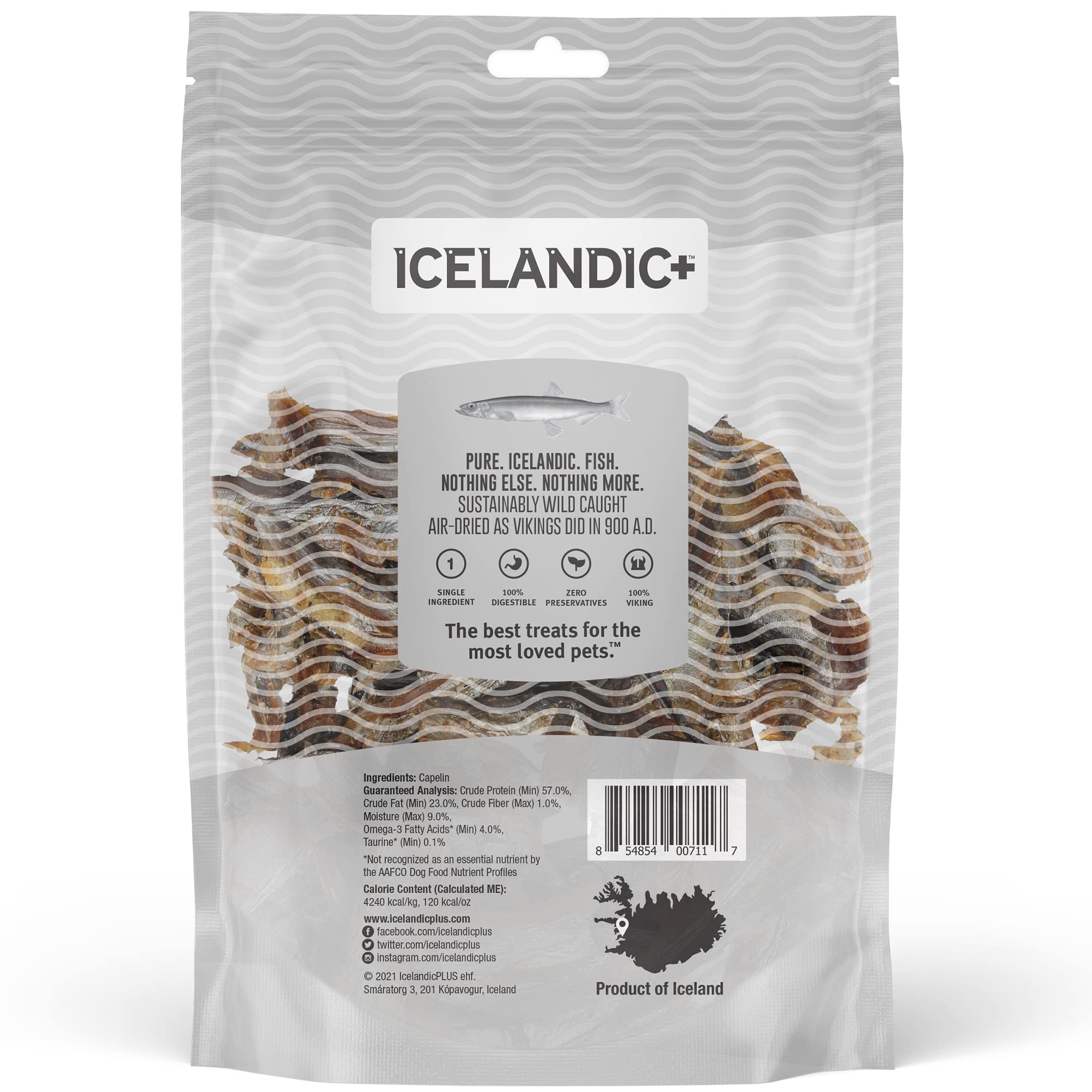 Icelandic+ Plus Capelin Whole Fish & Pieces Dog Treat 2.5-oz Bag