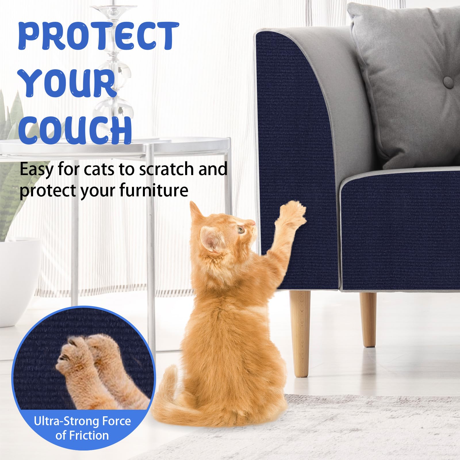 Climbing Cat Scratcher Mat Trimmable Cat Scratching Post Carpet 157.4X15.8 Self Adhesive Carpet Mat Pad Replacement For Cat Tree