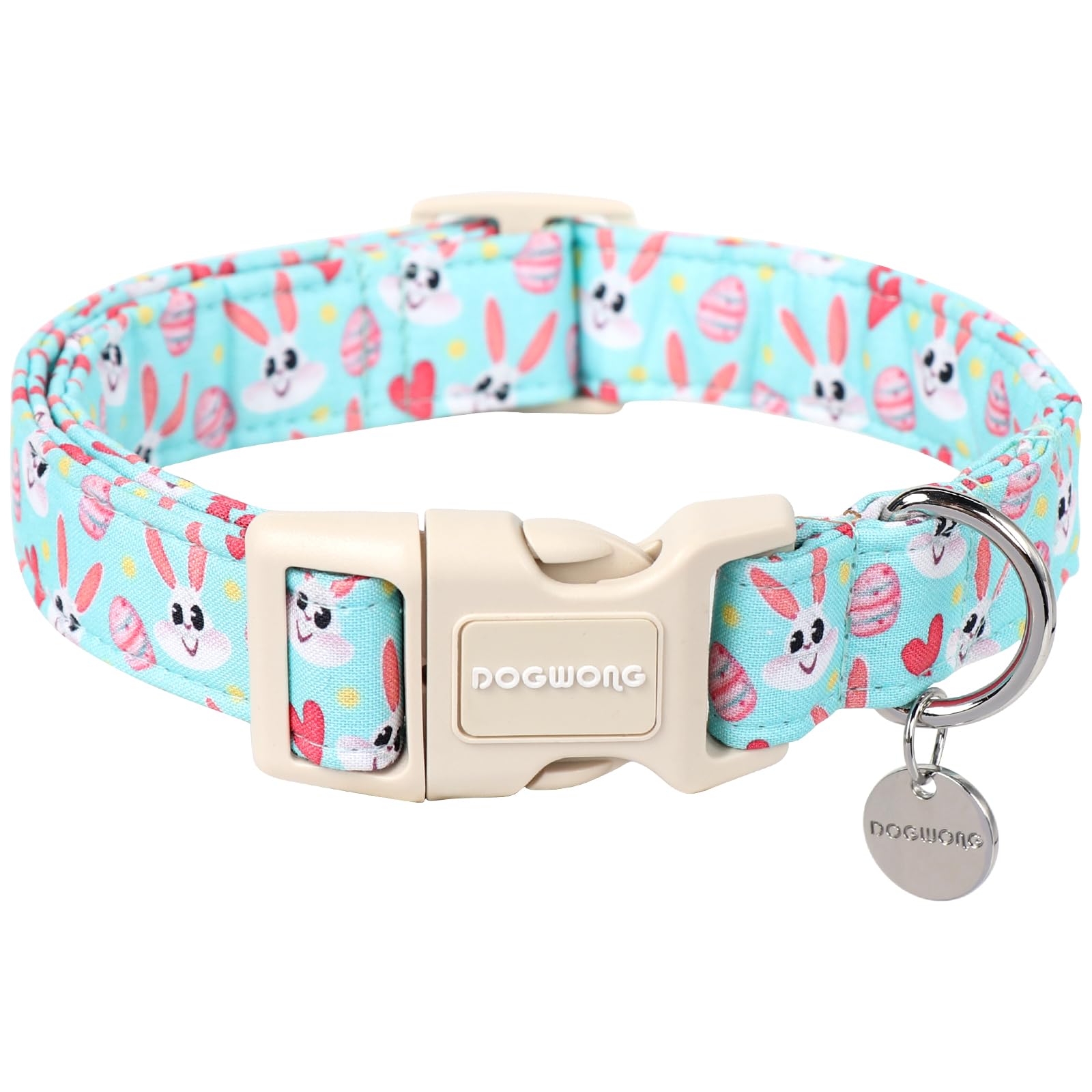 Dogwong Easter Dog Collar, Blue Bunny Egg Dog Collar Soft Durable Adjustable Costume Cute Rabbit Easter Puppy Collar For Small M