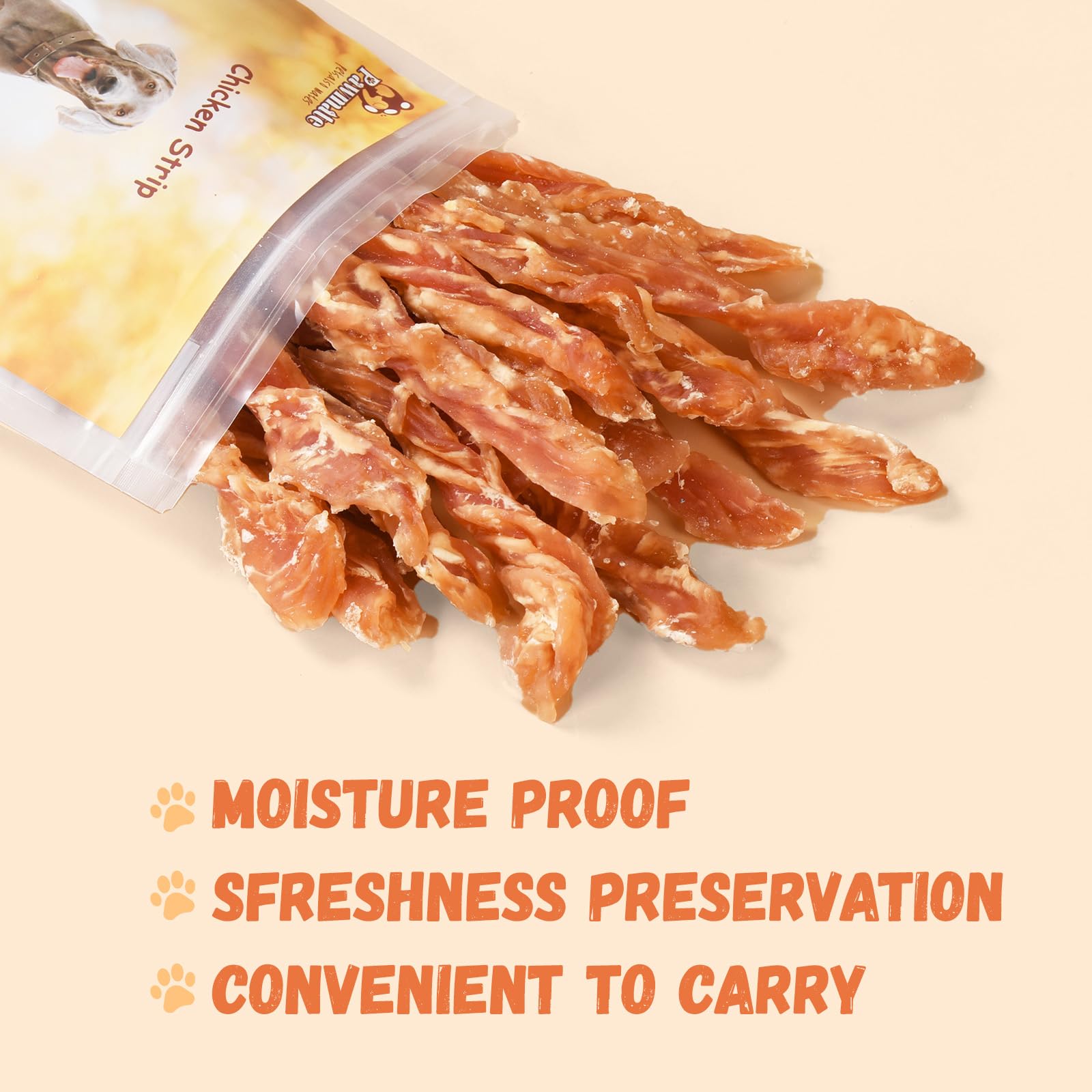 Pawmate Dog Treats Chicken Jerky Strips for Dogs, Natural Healthy Dog Jekry with Taurine, Real Chicken Twists High Protain Low F