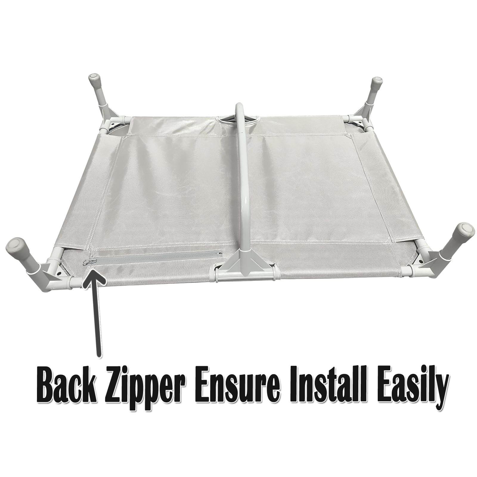 Love&Go Elevated Dog Bed With Metal Frame, Cooling Raised Pet Cot For Dog And Cat (Medium-29.9X19.5X5.5 Inch, M - Grey Bed)