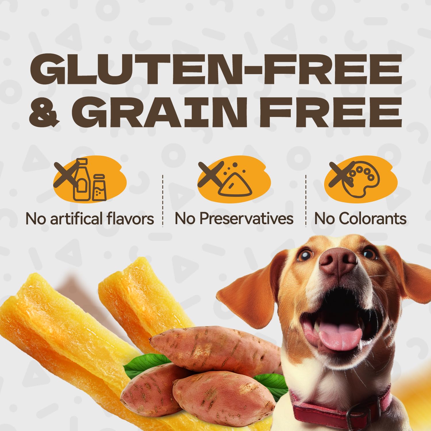 KUADELRO Sweet Potato Dog Treats, Healthy Natural Training Treats for Dog Snacks Low Fat Soft Chews for Small Medium Large Breed