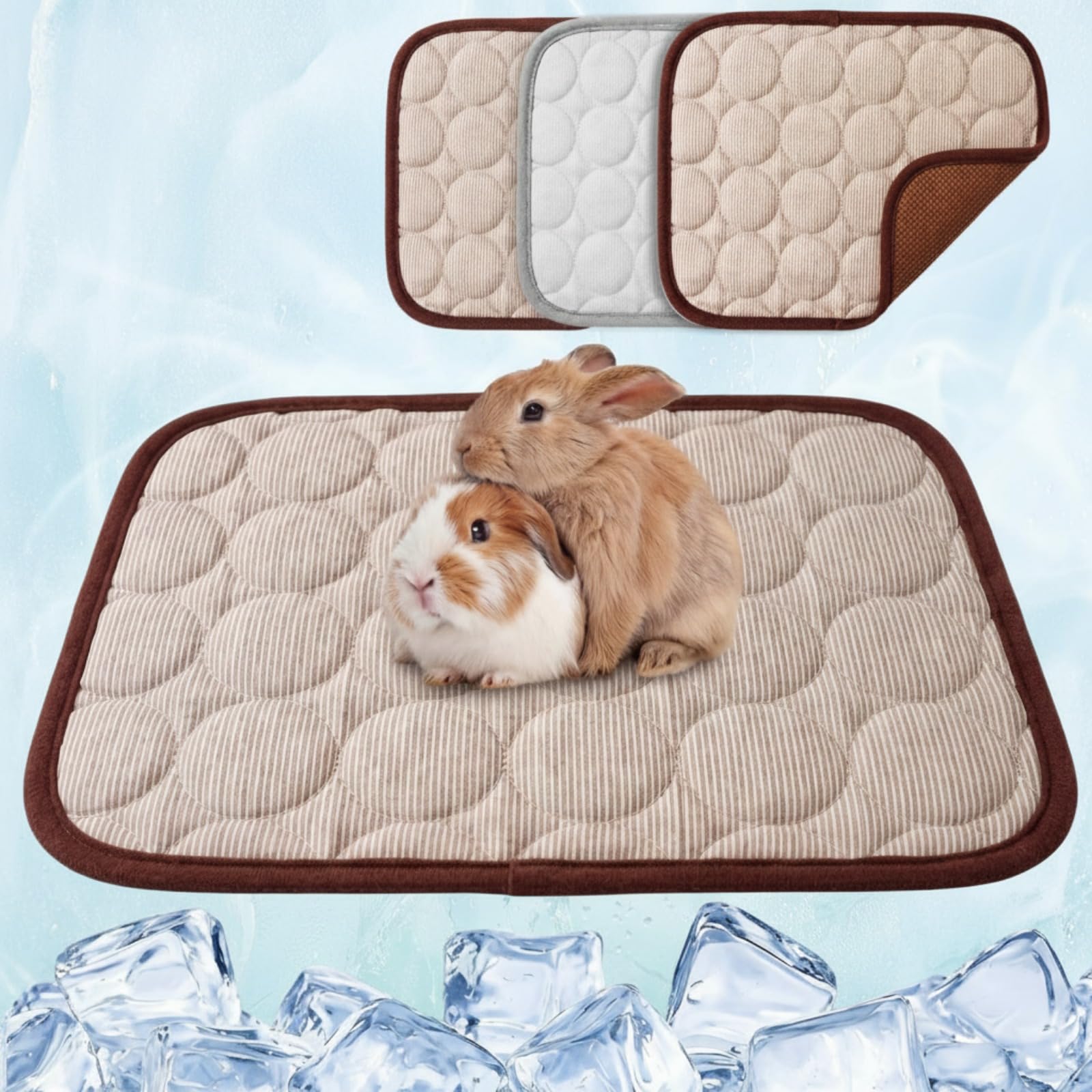Jetec 3 Pcs Bunny Guinea Pig Cooling Mat Rabbit Cool Pad Pet Cooling Bed Small Animal Sleeping Pads for Indoor Hamster Squirrel 