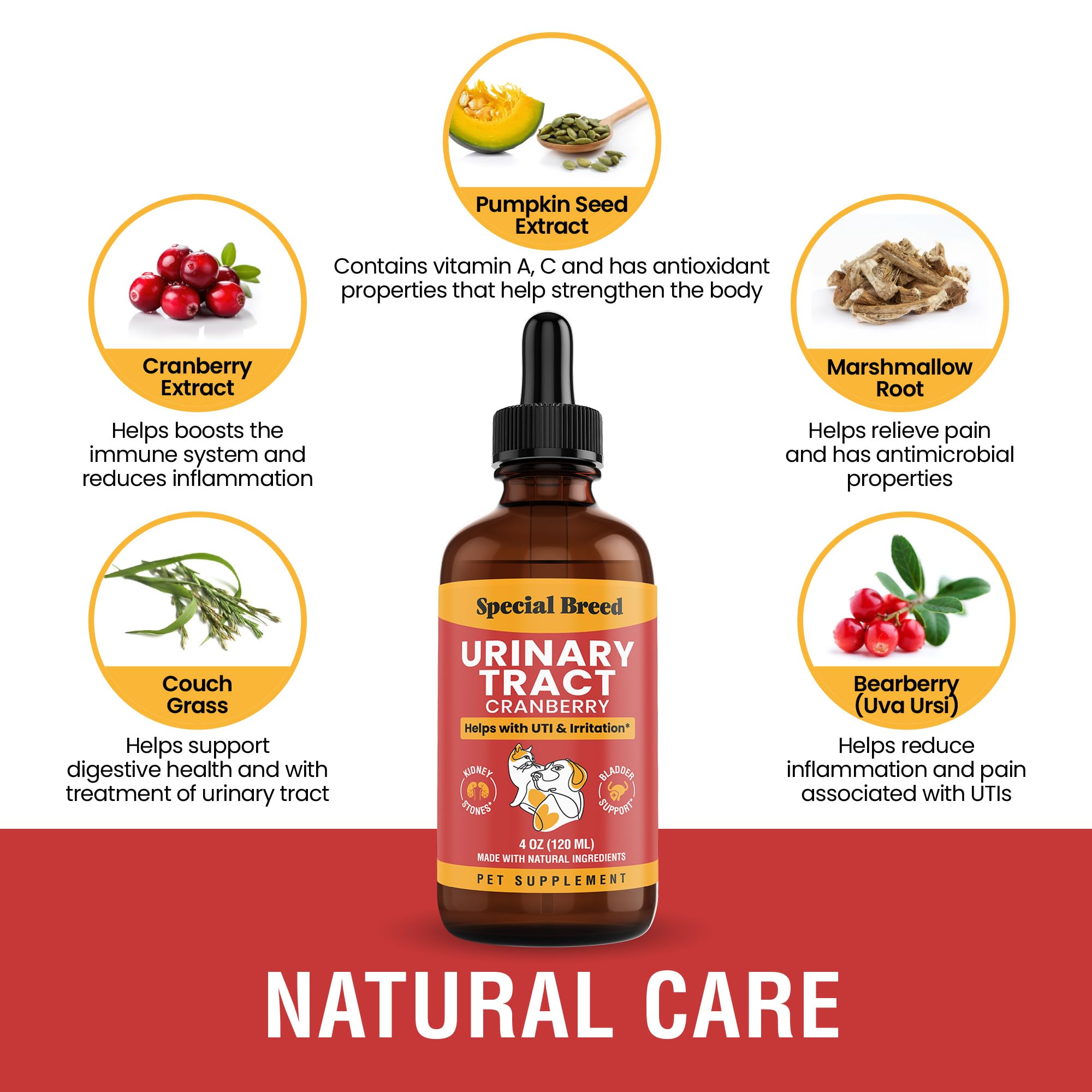 Special Breed Urinary Tract Infection Treatment for Cats and Dogs - Cranberry UTI Supplement, Kidney and Bladder Support, 4 oz