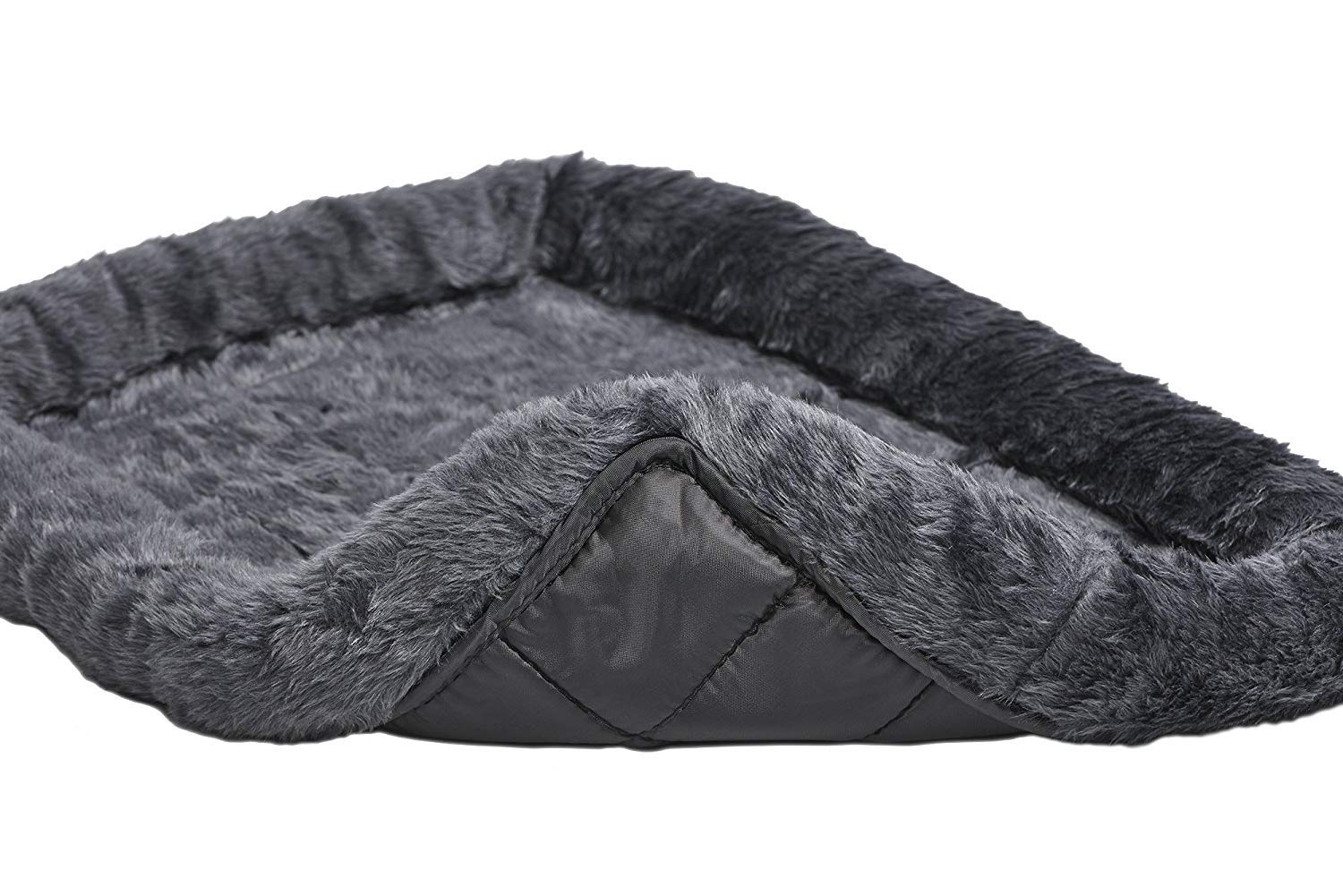 Midwest Homes For Pets Bolster Dpg Bed 22L-Inch Gray Dog Bed Or Cat Bed W/ Comfortable Bolster | Ideal For Xs Dog Breeds & Fits A 22-Inch Crate | Easy Maintenance Machine Wash & Dry