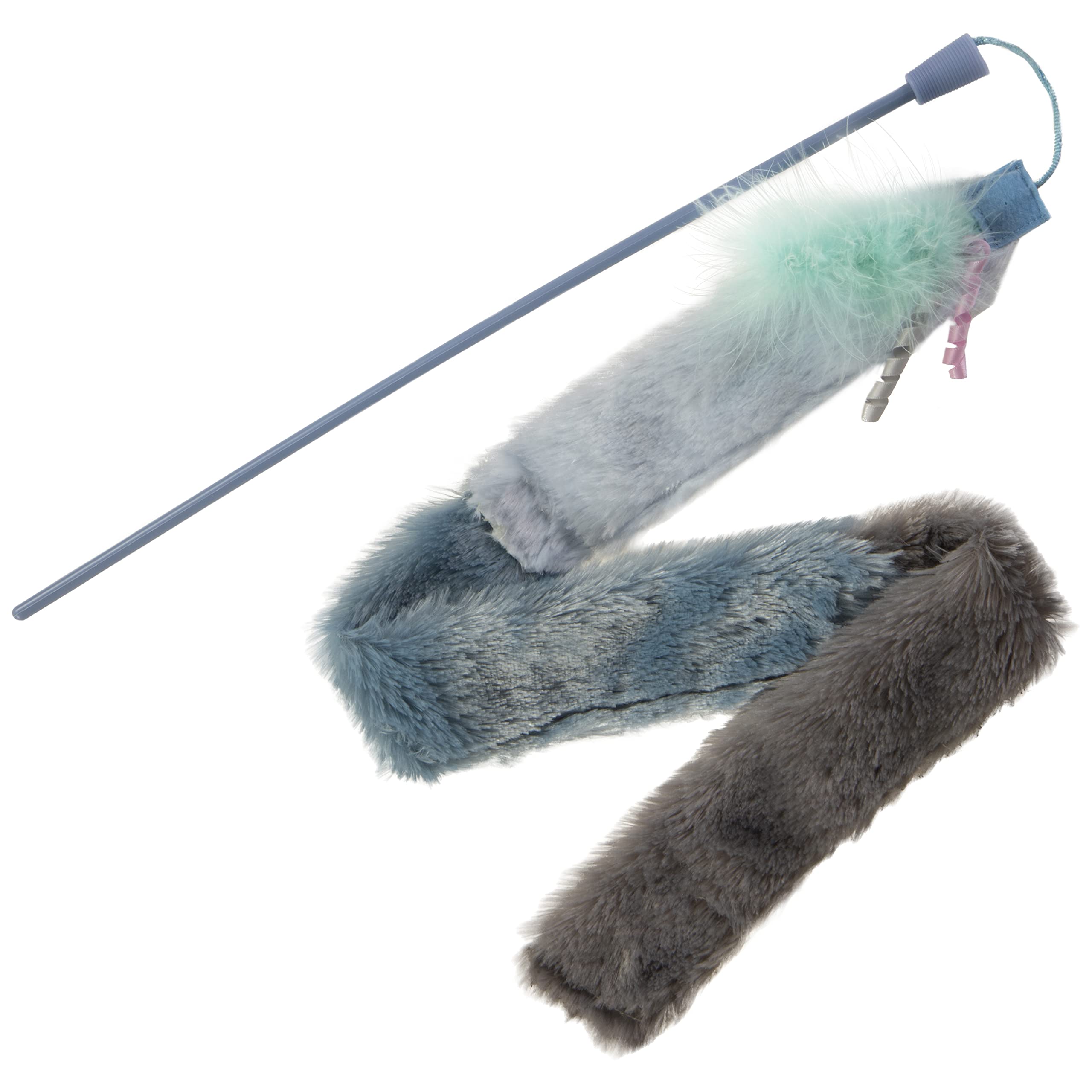 Smartykat Instincts Happynip Secret Swinger Breakaway Extendable Wand Teaser Cat Toy, Contains Catnip & Silvervine  Gray/Blue, 