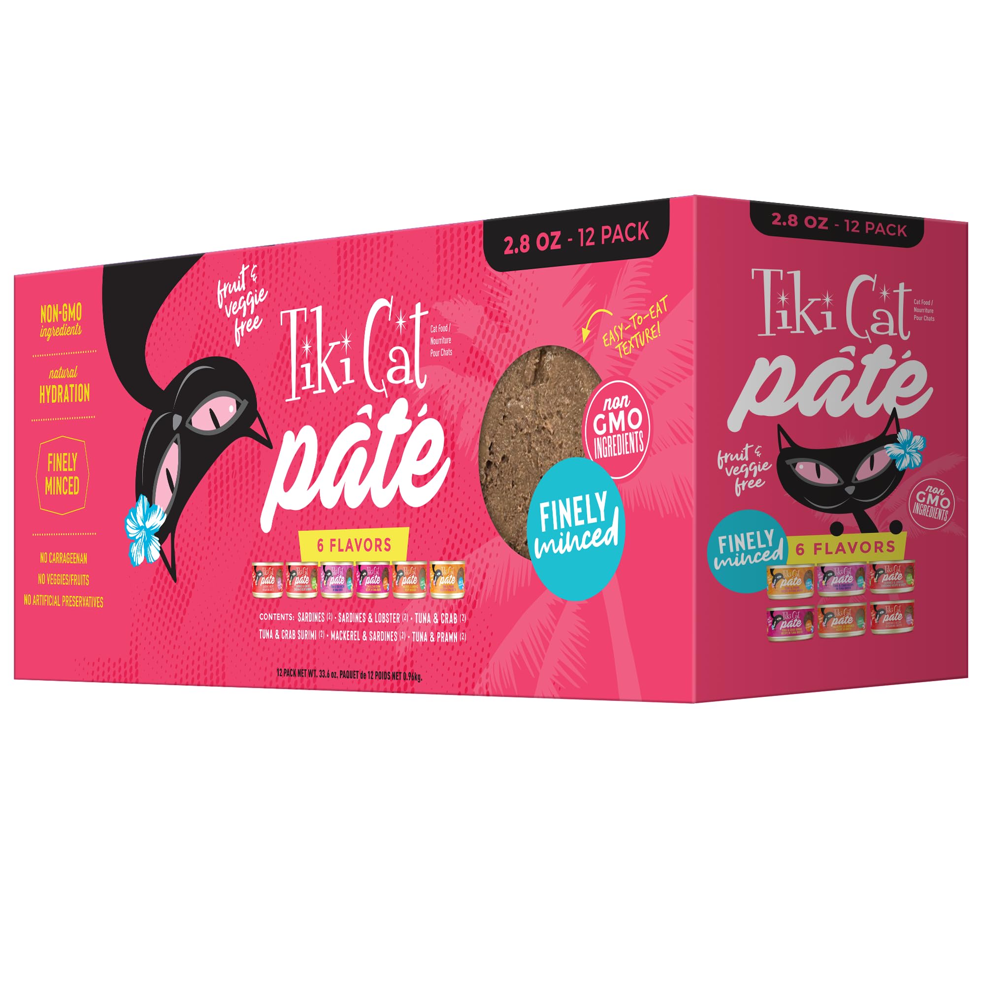 Tiki Cat Grill Pt   Variety Pack, Combinations of Real Flaked Fish, Wet High-Protein & High-Moisture Cat Food, 2.8 oz. Cans (Pac