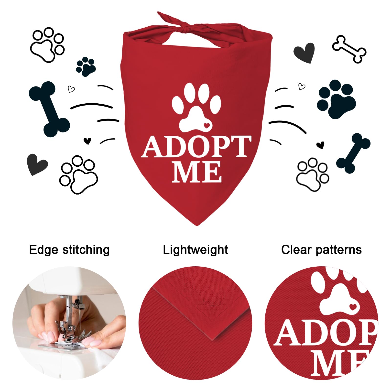 Adopt Me Pets Dog Bandana - Funny Animal Photo Prop Pet Scarf Accessories For Dog Lovers And Mom Gifts
