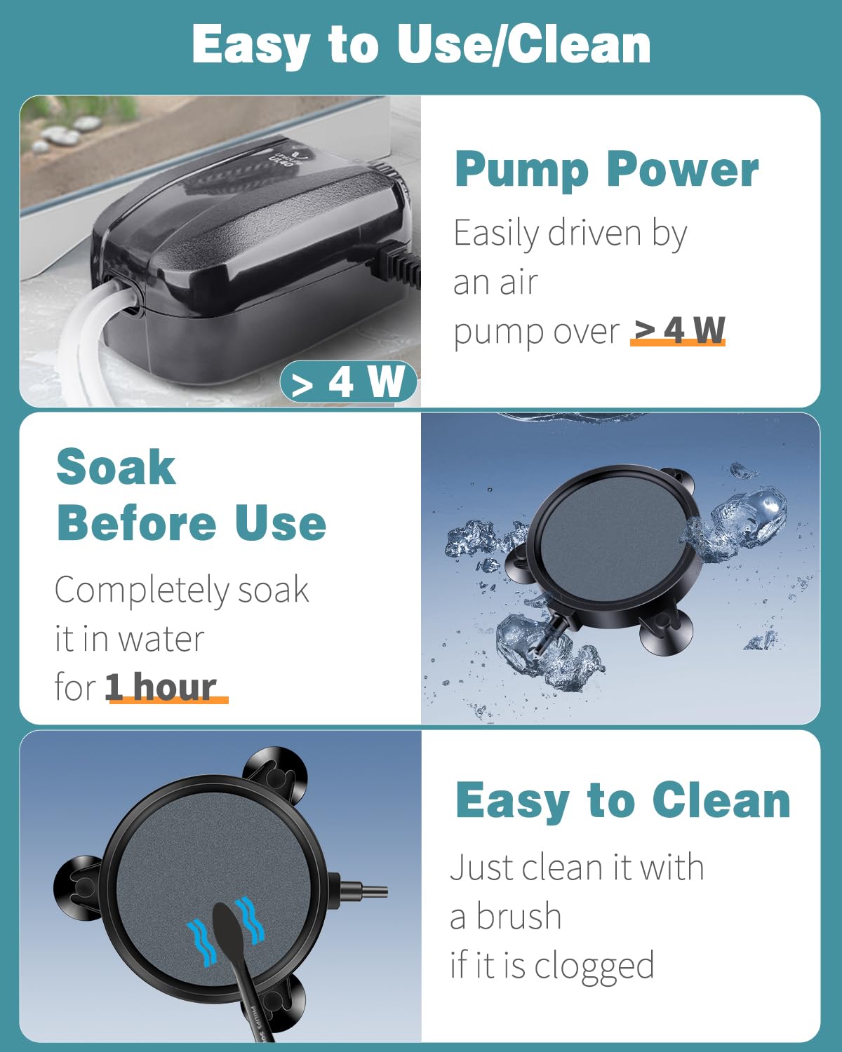 Pawfly Aquarium 4 Inch Air Stone, Fish Tank Airstone Bubble Diffuser For Air Pumps Buckets Fish Tanks Ponds Dwc Reservoirs And Circulation