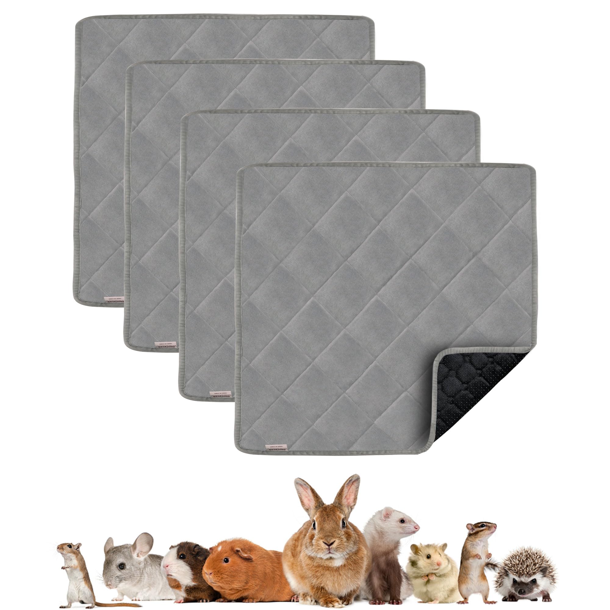 Guinea Pig Bedding, Fleece Cage Liner, C&C 1X1 4Pack, Super Absorbent & Odor Control & Washable & Reusable Guinea Pig Liner, Pee