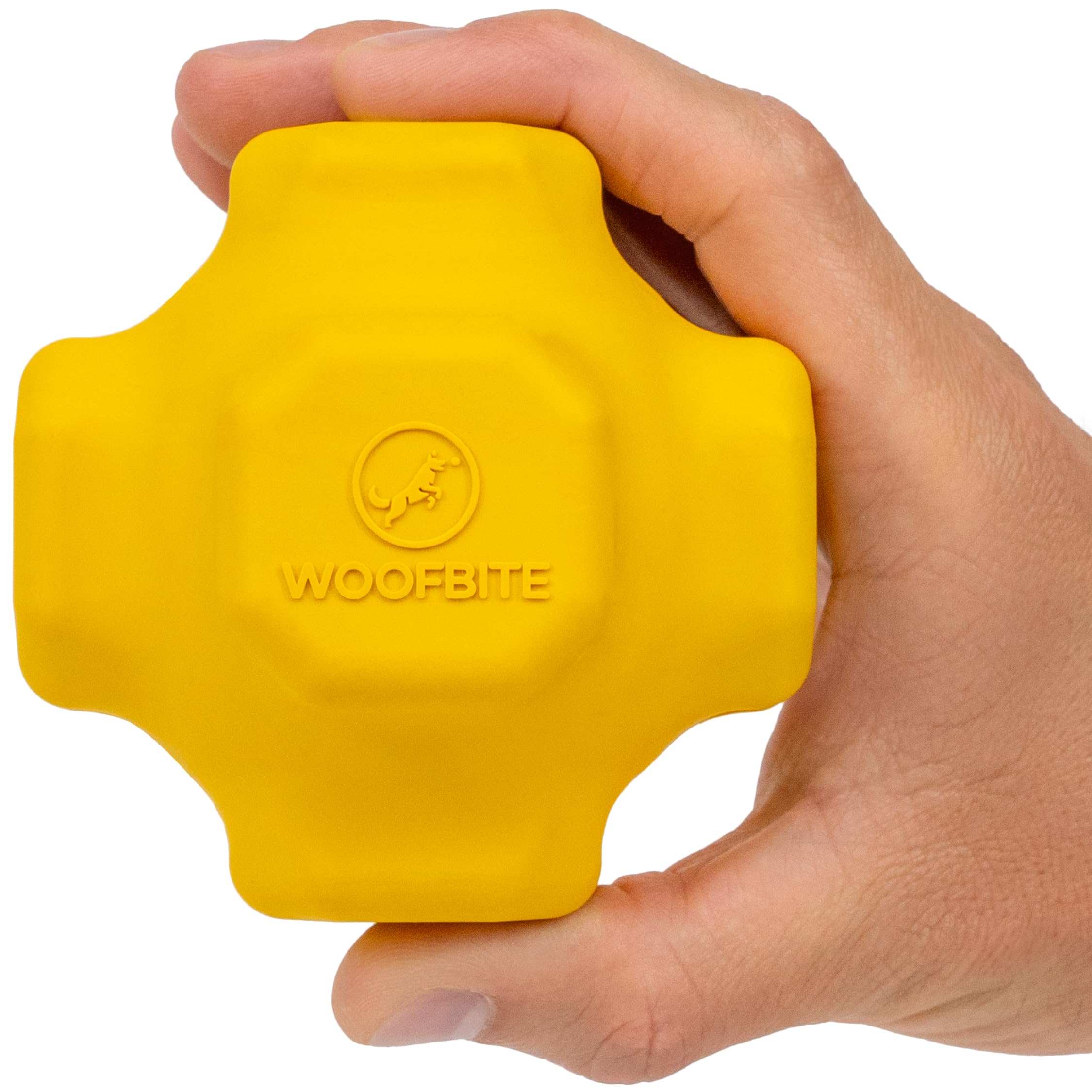 WoofBite Indestructible Jumping Jack Ball - Lifetime Replacement - Aggressive Chewers, Medium Large Breed - Non-Toxic Natural Ru