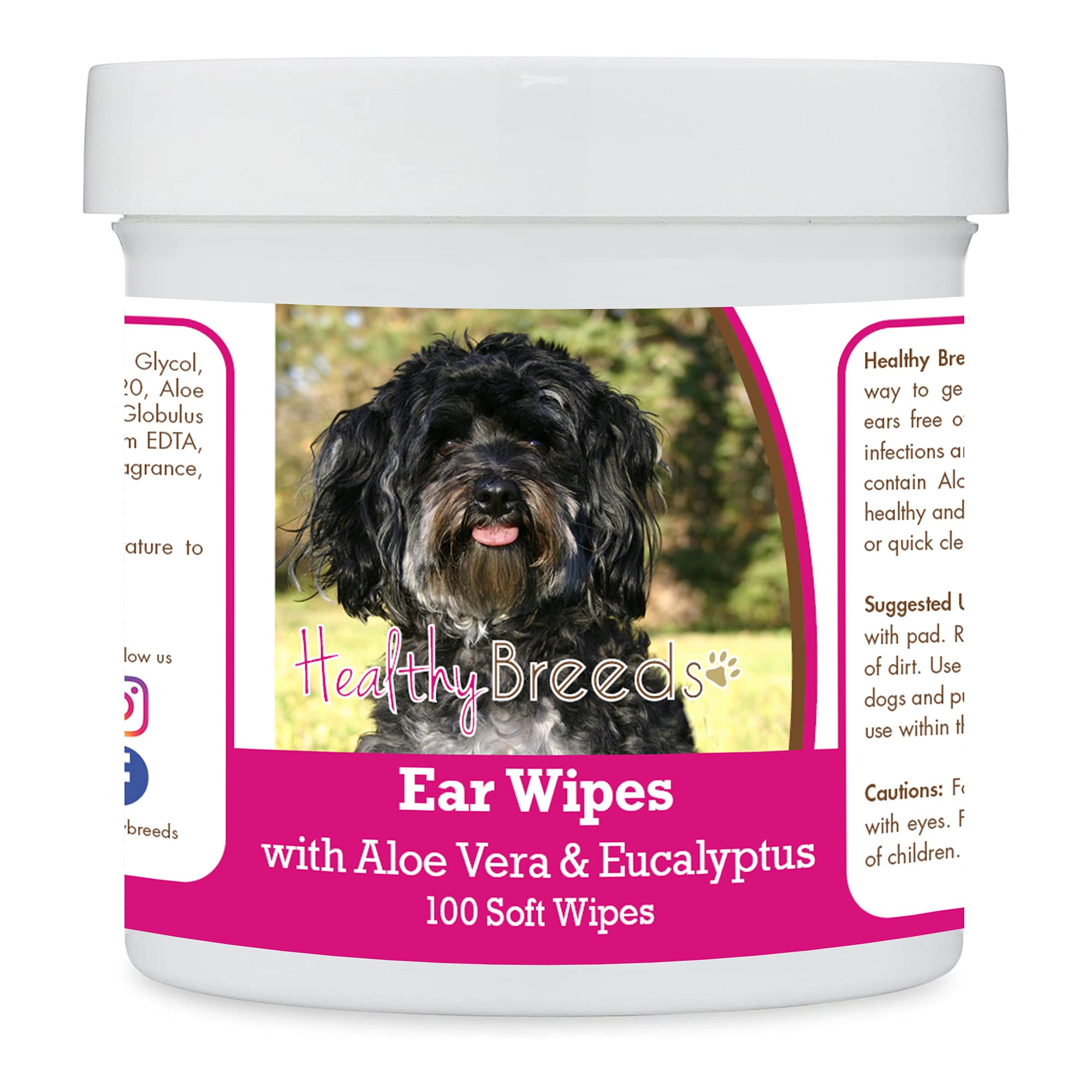Healthy Breeds Maltipoo Ear Cleaning Wipes with Aloe & Eucalyptus for Dogs 100 Count