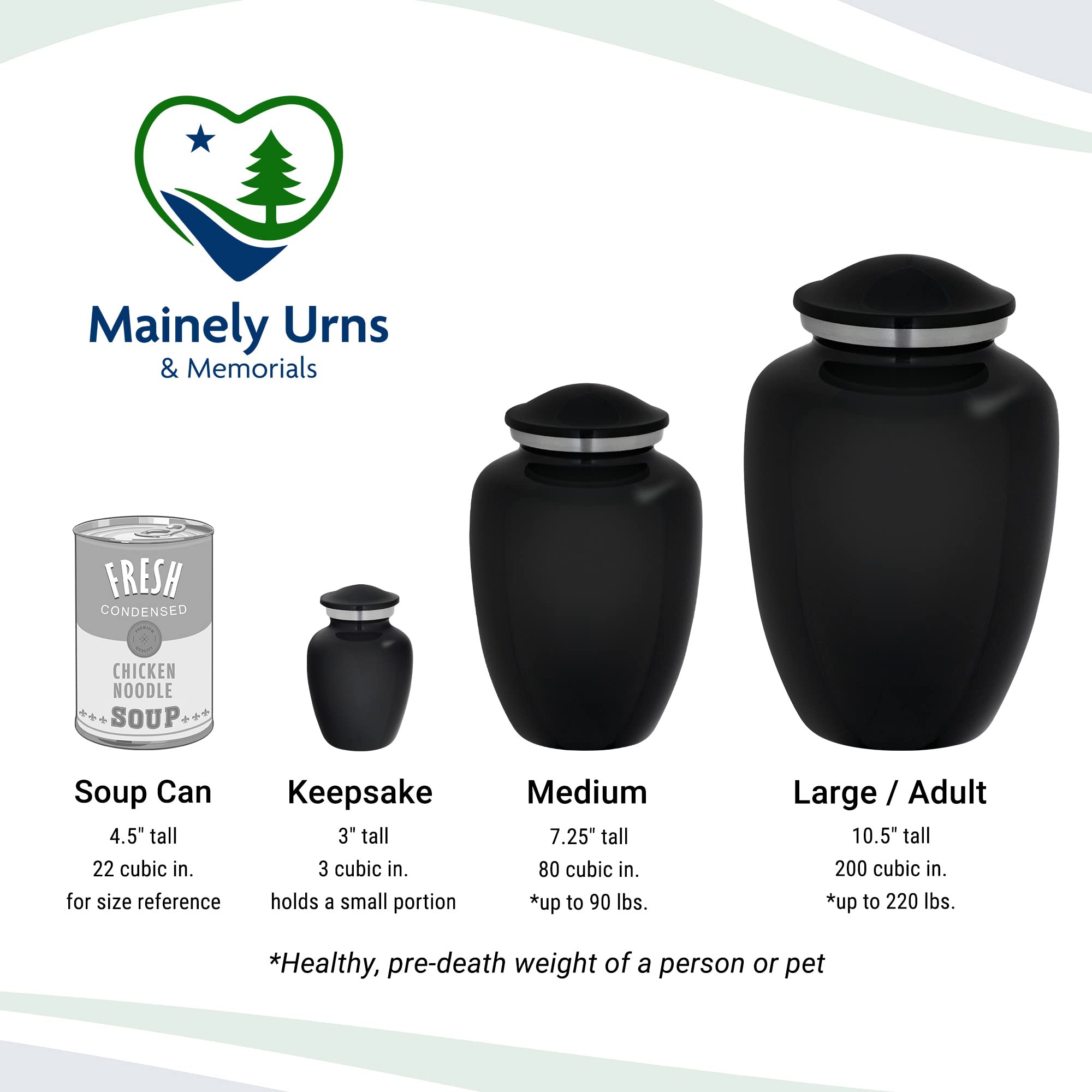 Mainely Urns Homage Medium Custom Photo Cremation Urn - Vase Style Pet Ashes Urn - 80 Cubic Inch Capacity - Personalization Incl