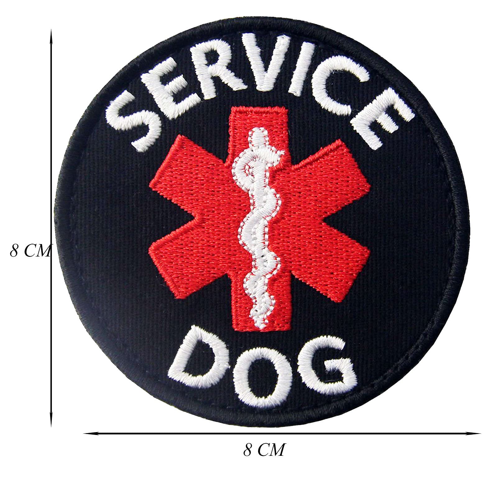 Medical Service Dog Patch, Round Embroidered Tactical Patch With Hook & Loop For Dog Harness Vest Collar