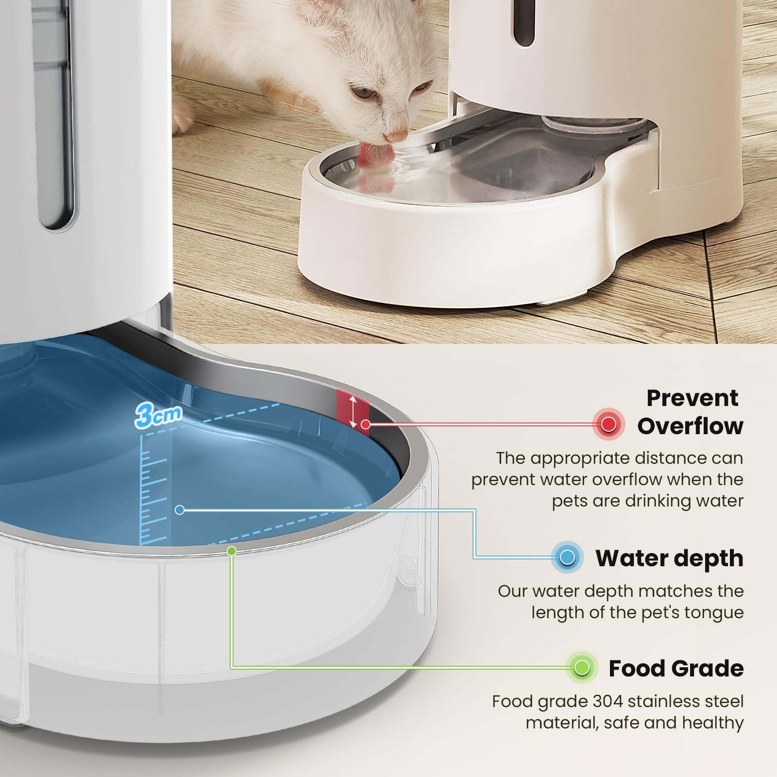 CZPET Automatic 7L Dog and Cat Water Dispenser with Stainless Steel Bowl Gravity Waterer,100% BPA-Free,Large Capacity and Drinki