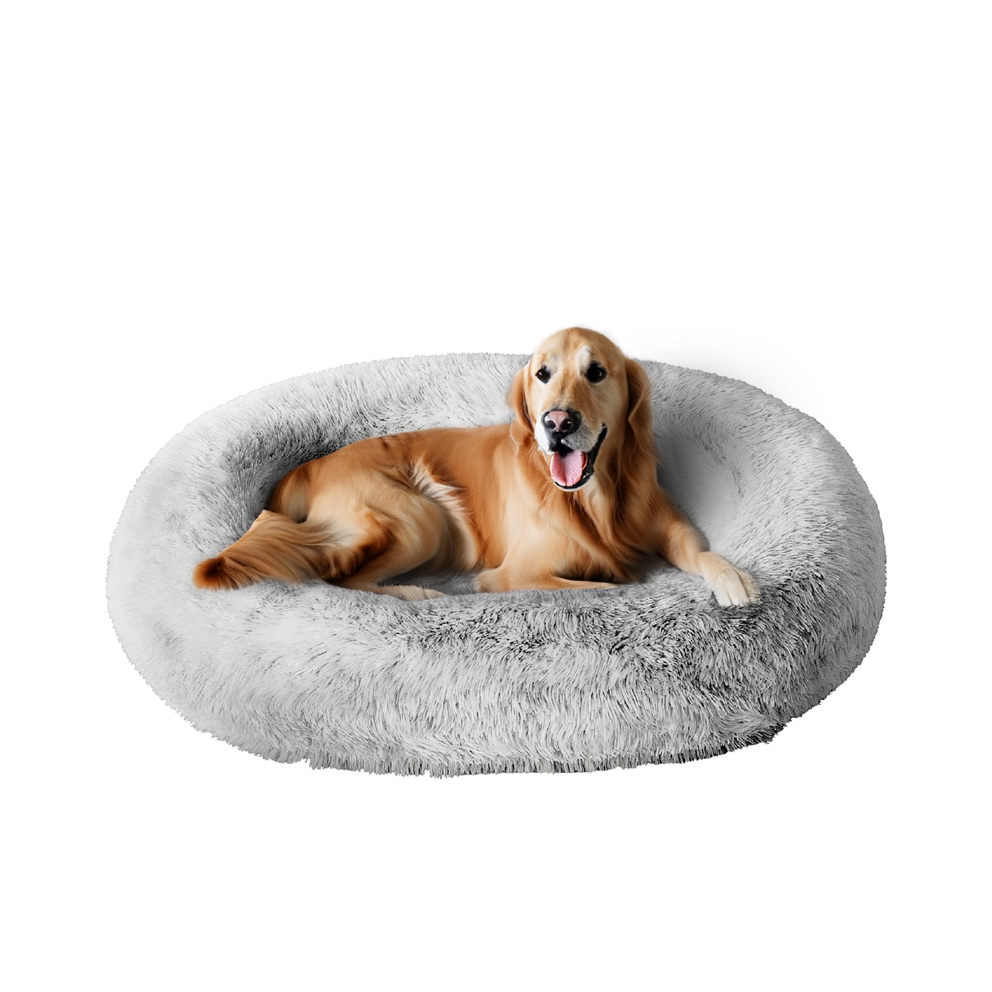 Cozzze Orthopedic Calming Dog Bed for Extra Large Dogs XL, Anti Anxiety Pet Beds with Supportive Foam, Removable Washable Oval P