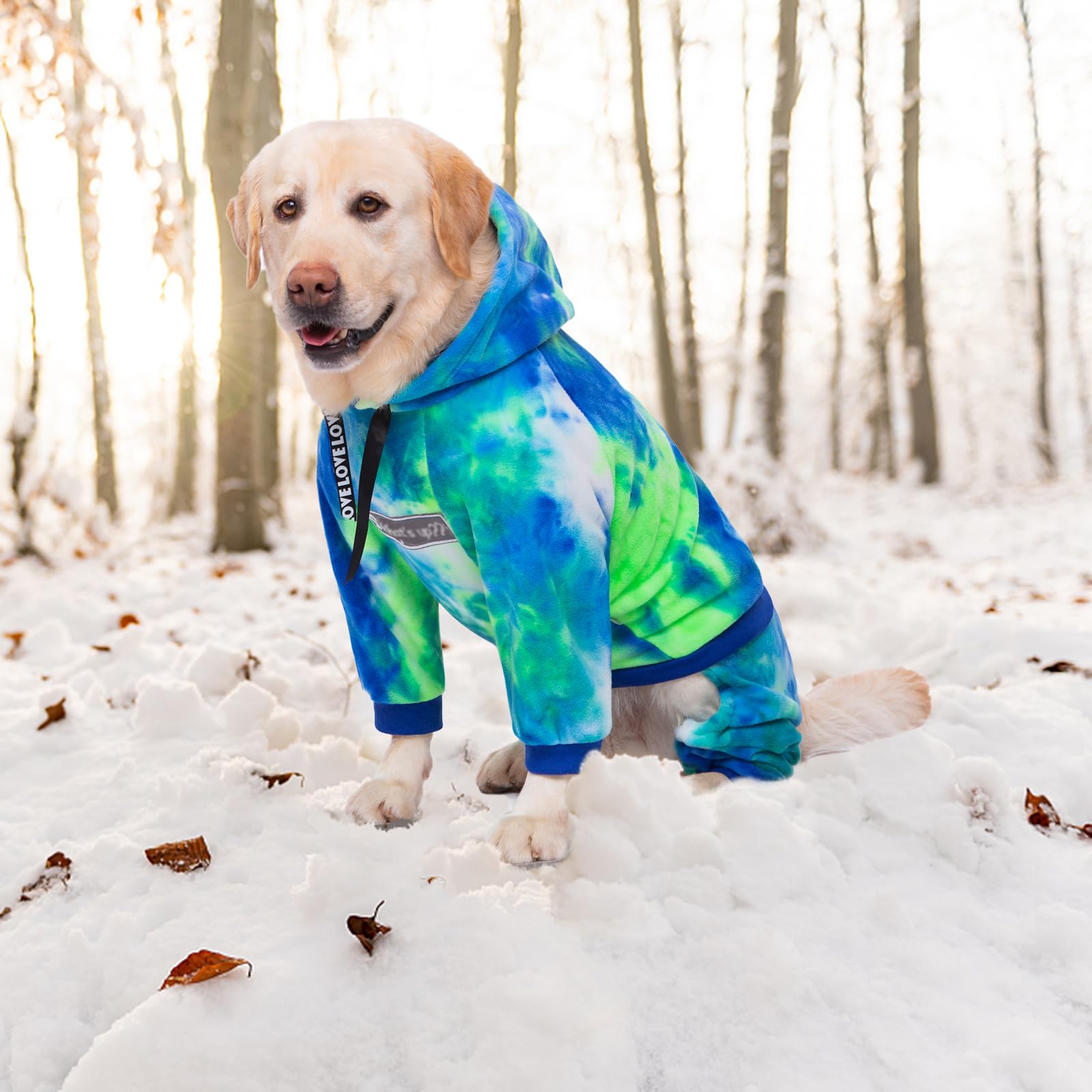 Yeapeeto Dog Hoodies Winter Coat For Large Medium Dogs, Pullover 4 Legs Warm Coat Hooded Sweatshirt, Fleece Hoodie For Cold Weat