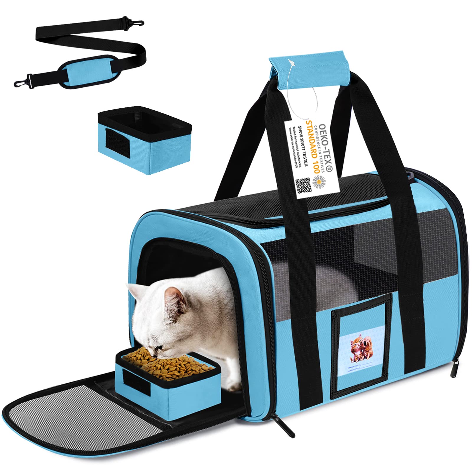 Seclato Cat Carrier Dog Carriers Airline Approved For Small Dogs, Kitten, Carriers For Small Medium Cats Under 15Lb, Collapsible