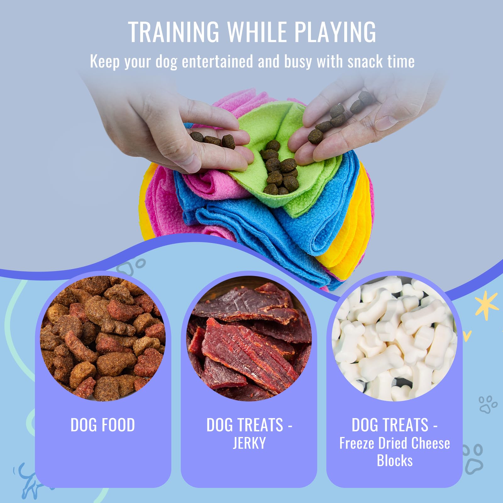 Larimuer Pet Snuffle Ball, Puzzle Sniffing Interactive Dog Toy For Blind Dogs Training, Stress Relief, Dog Enrichment, Treat Bal