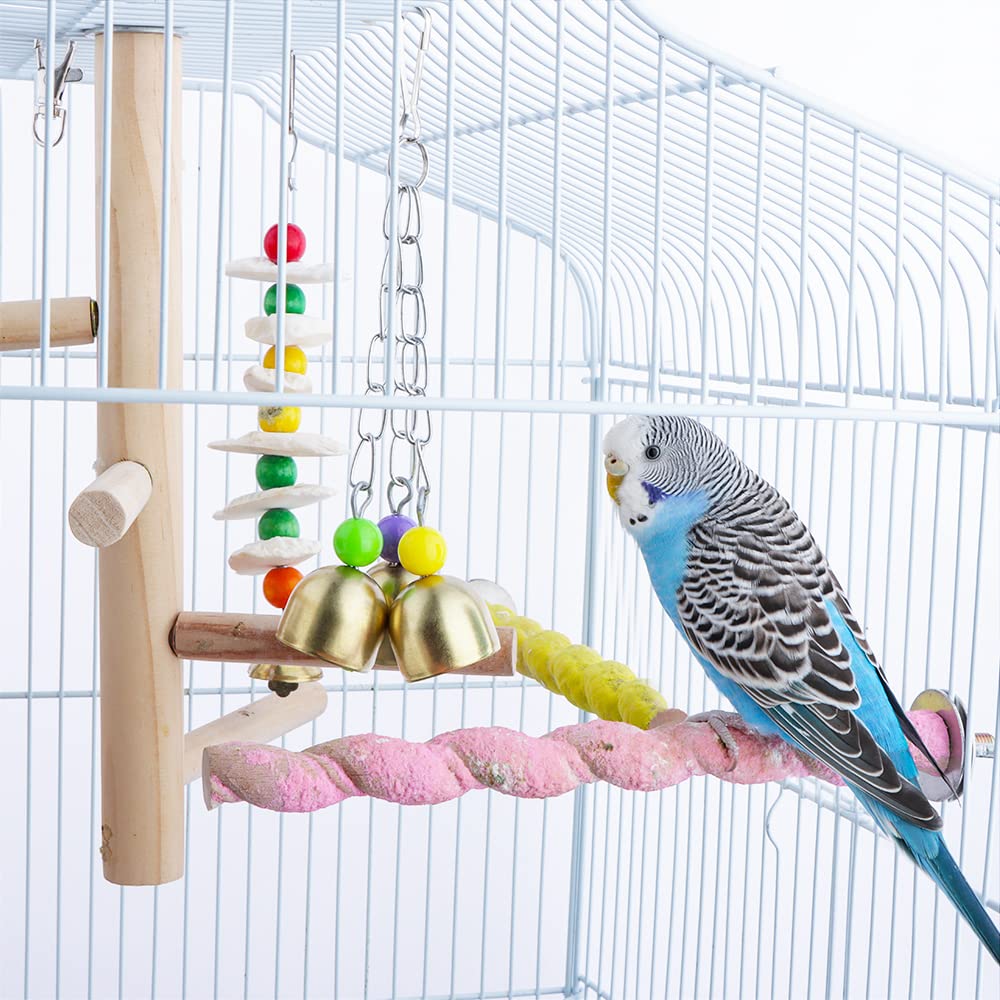 Vturboway 2 Pack Pet Parrot Bell Toy Bird Chewing Toy Stainless Steel Hanging Bells For Bird Parrot Conure Cockatoo Macaw Africa