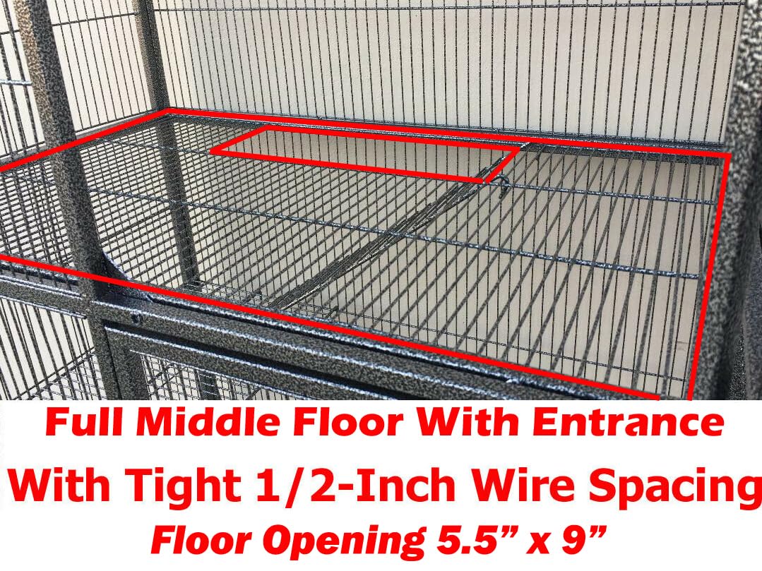 Deluxe Two Full Story Double Unit 4-Tiers Chew-Proof Tight 1/2-Inch Bar Spacing Double Durable Front Doors Feisty Ferret Hammock