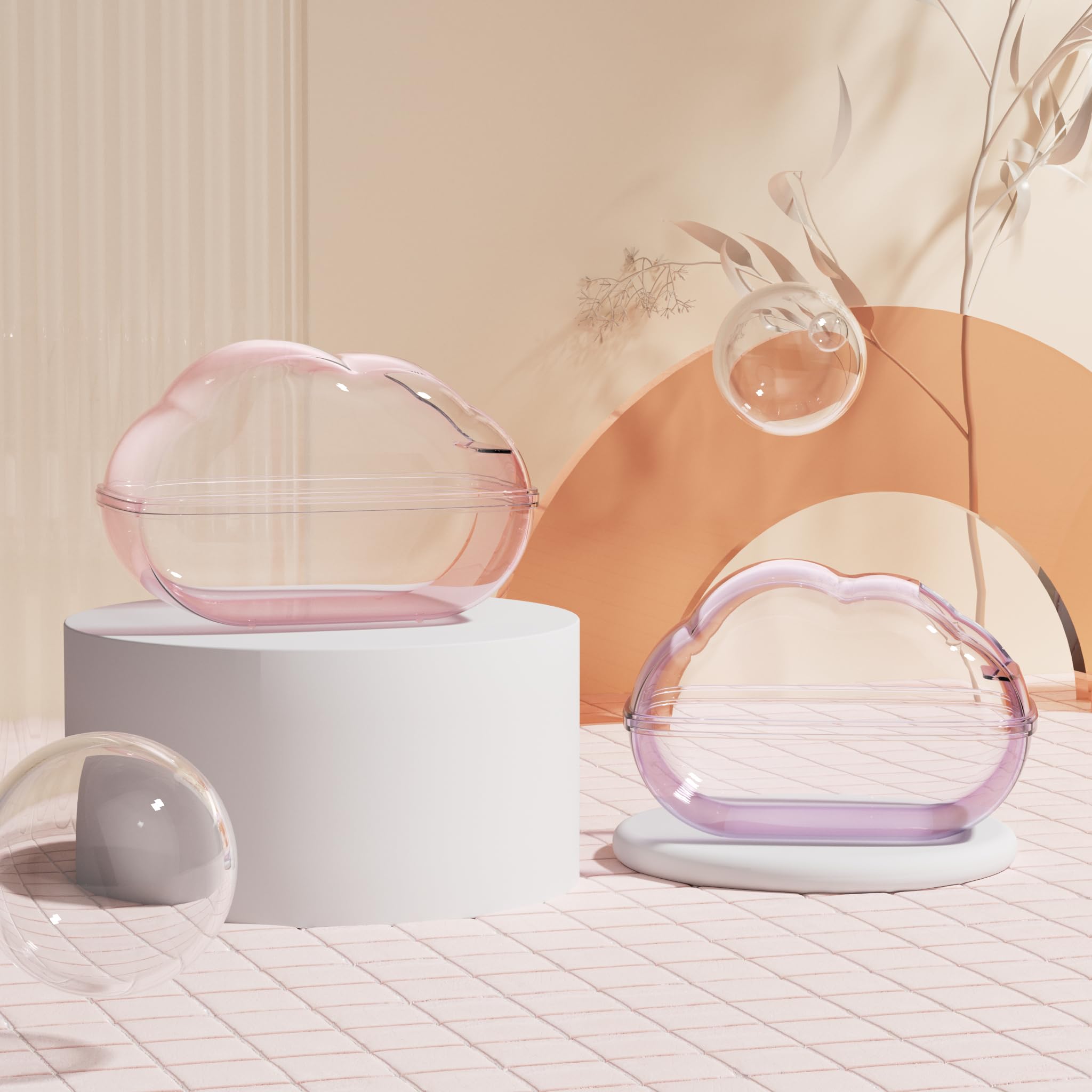 Bucatstate Hamster Sand Bath Container Transparent Hamster Dust Bath Kit Dwarf Toilet With Scoop Set Cage Accessories For Small Animals,Gerbil,Syrian Hamster,Mouse(Blue, Medium)