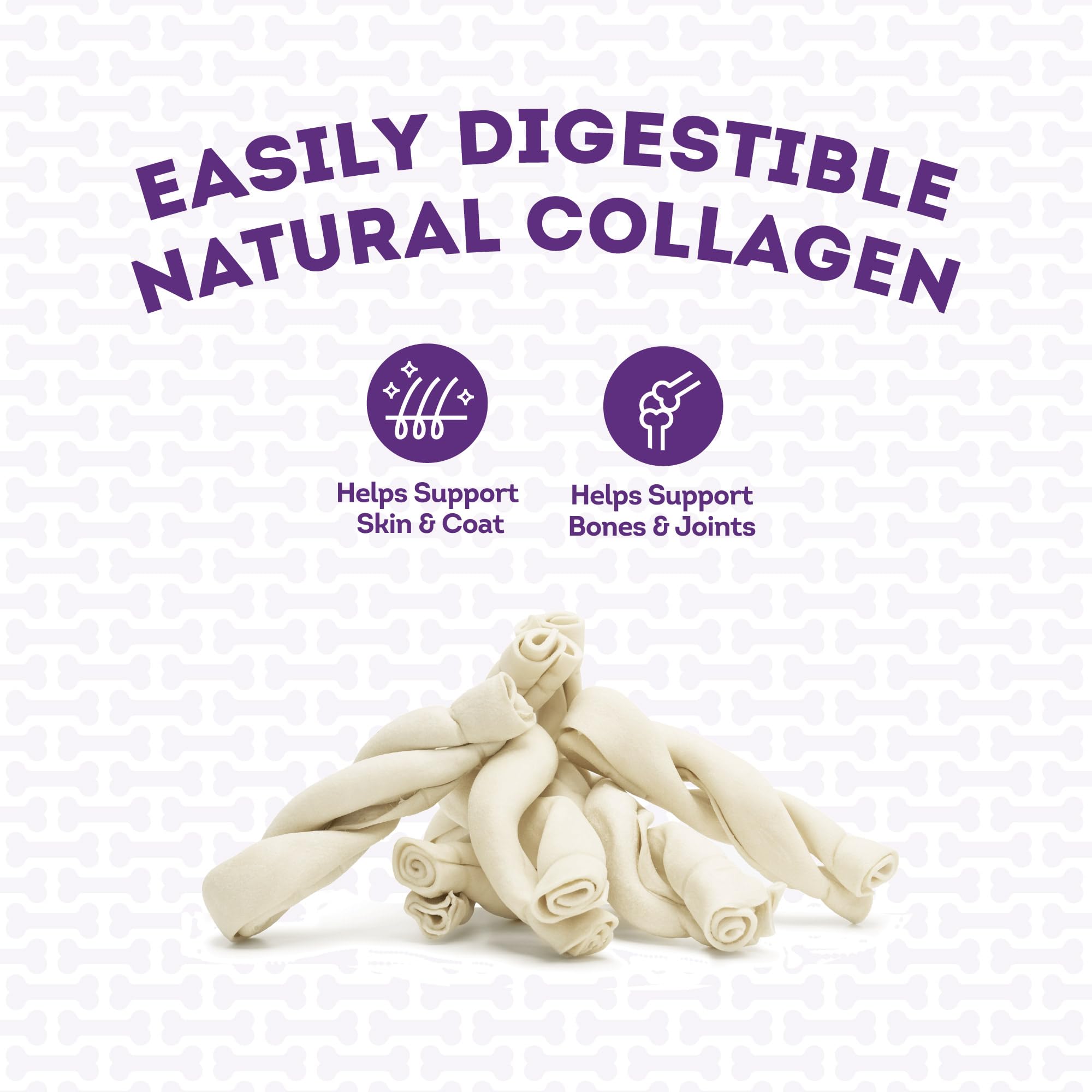 Treatly USA Collagen Twist 6-7 Dog Chew Treats - Natural Flavor, 6 Count/1 Pack