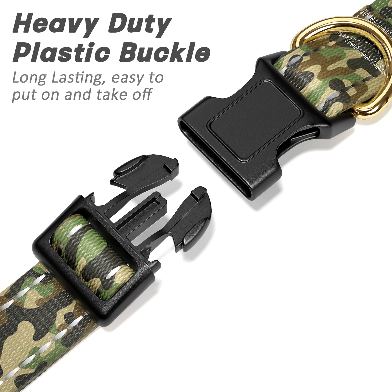 Moodel Reflective Dog Collar For Small Dogs Cats, Cute Camouflage Adjustable Heavy-Duty Nylon Puppy Collar For Boy And Girl Fema