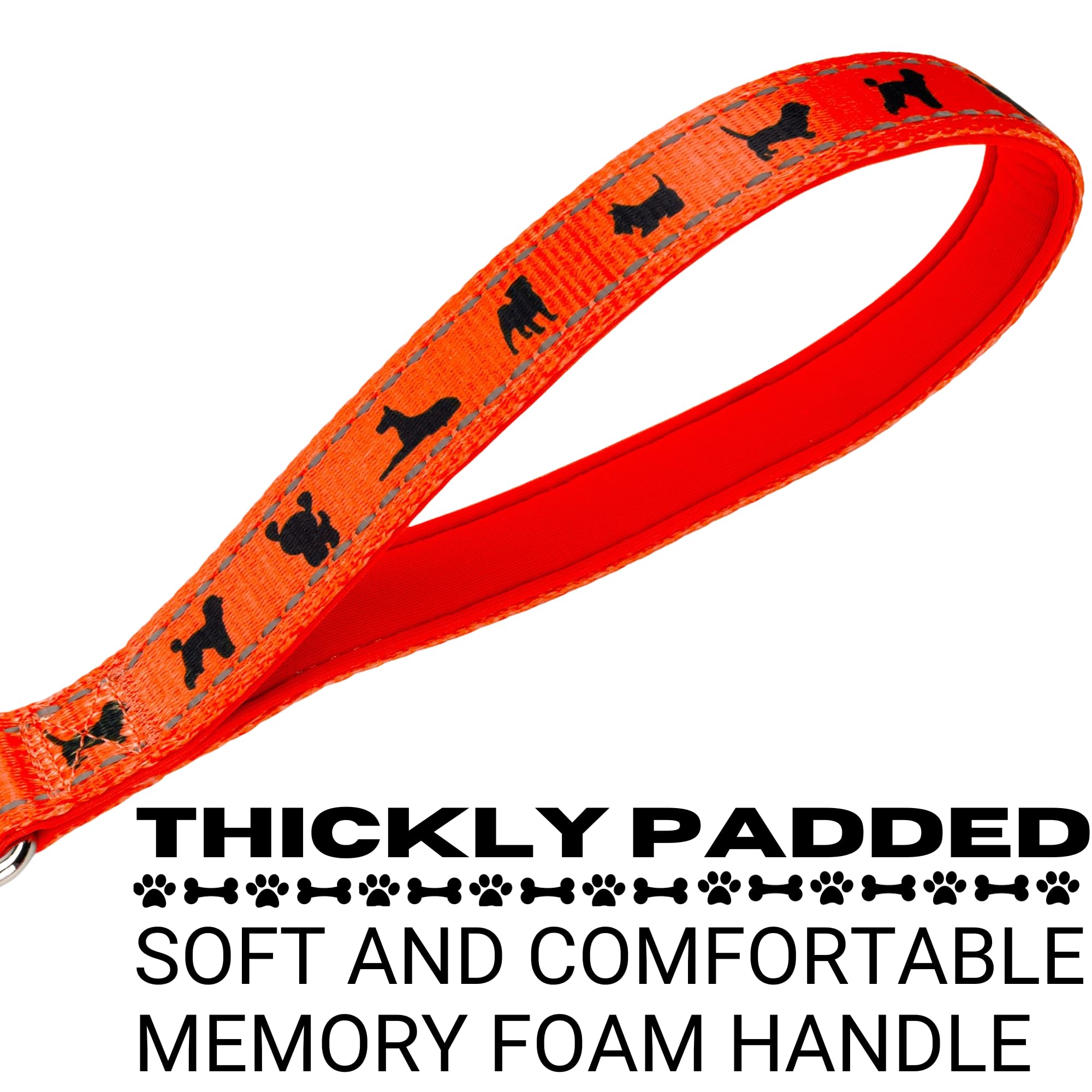 Ecobark Dog Leash - Soft & Reflective Dog Leashes With Padded Handle - Strong Durable Heavy Duty - Training And Pulling For Smal