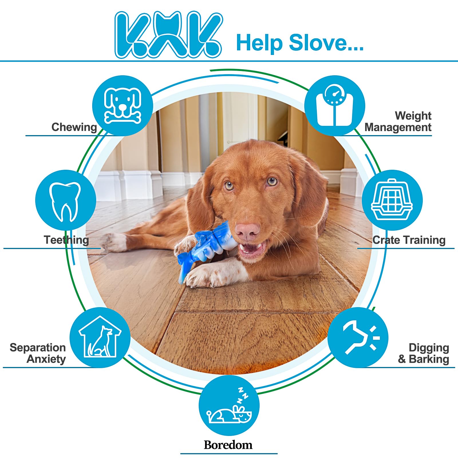 KXK Durable Dog Chew Toys for Aggressive Chewers Large Medium Small Breed, Tough Dog Toys for Large Medium Small Dog and Puppies