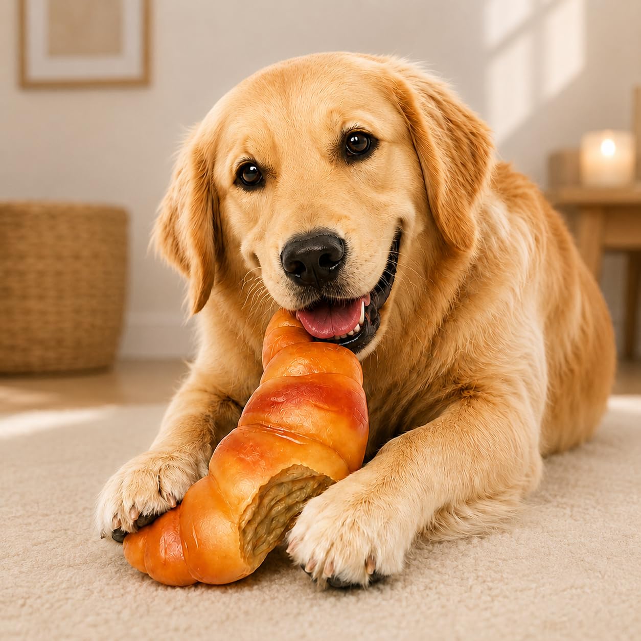 Petpals Squeaky Croissant Chew Toy For Dogs | Dental Care & Puppy Teething Dog Toy | Toys For Dogs
