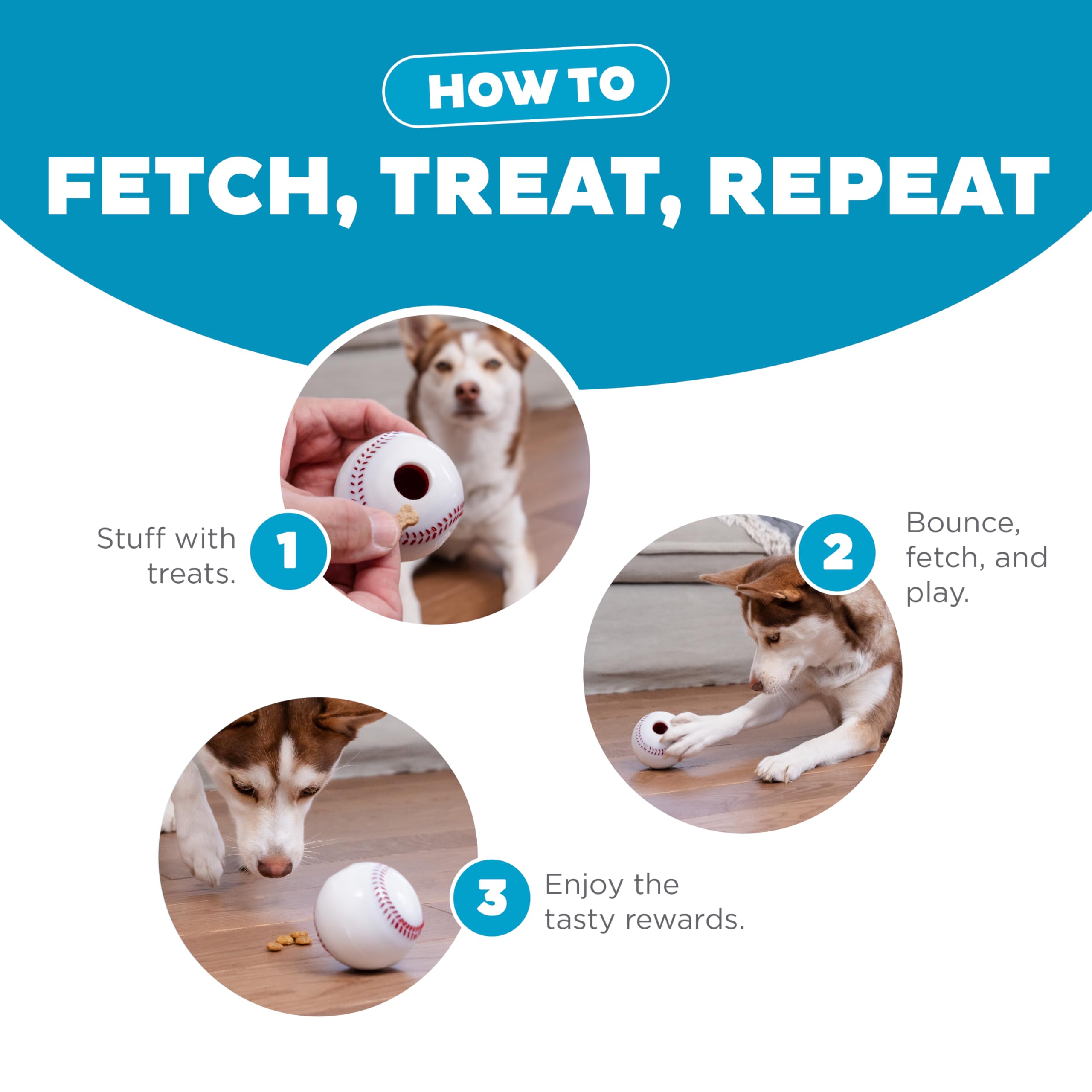 Planet Dog Orbee-Tuff Baseball Dog Chew Toy, White, One-Size, Durable Plastic, Model 68719