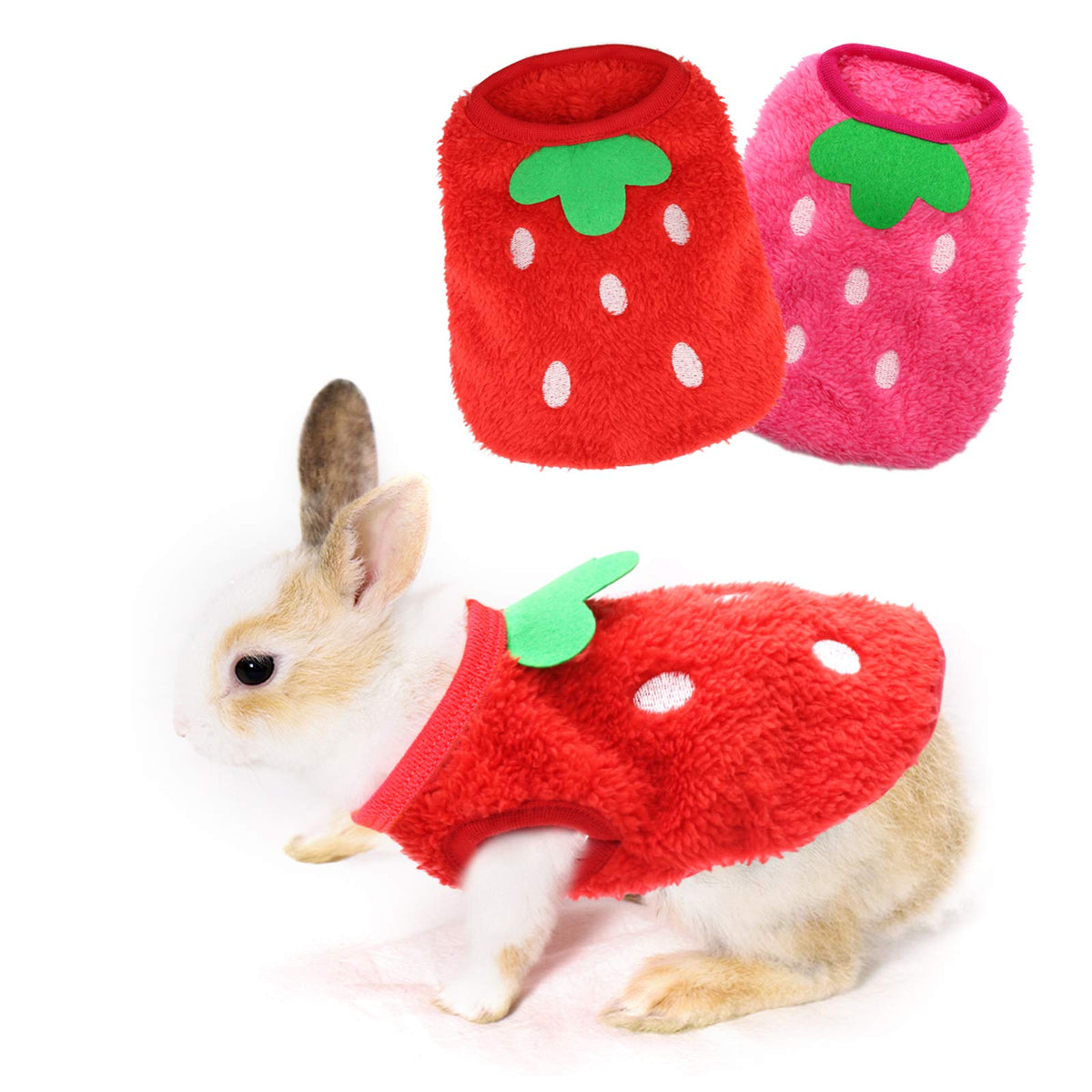 Hylyun Rabbit Clothes 2 Packs - Small Animal Bunny Outfit Warm Vest Cozy T-Shirt For Rabbit Ferret Kitten Chihuahua And Other Small Animals…
