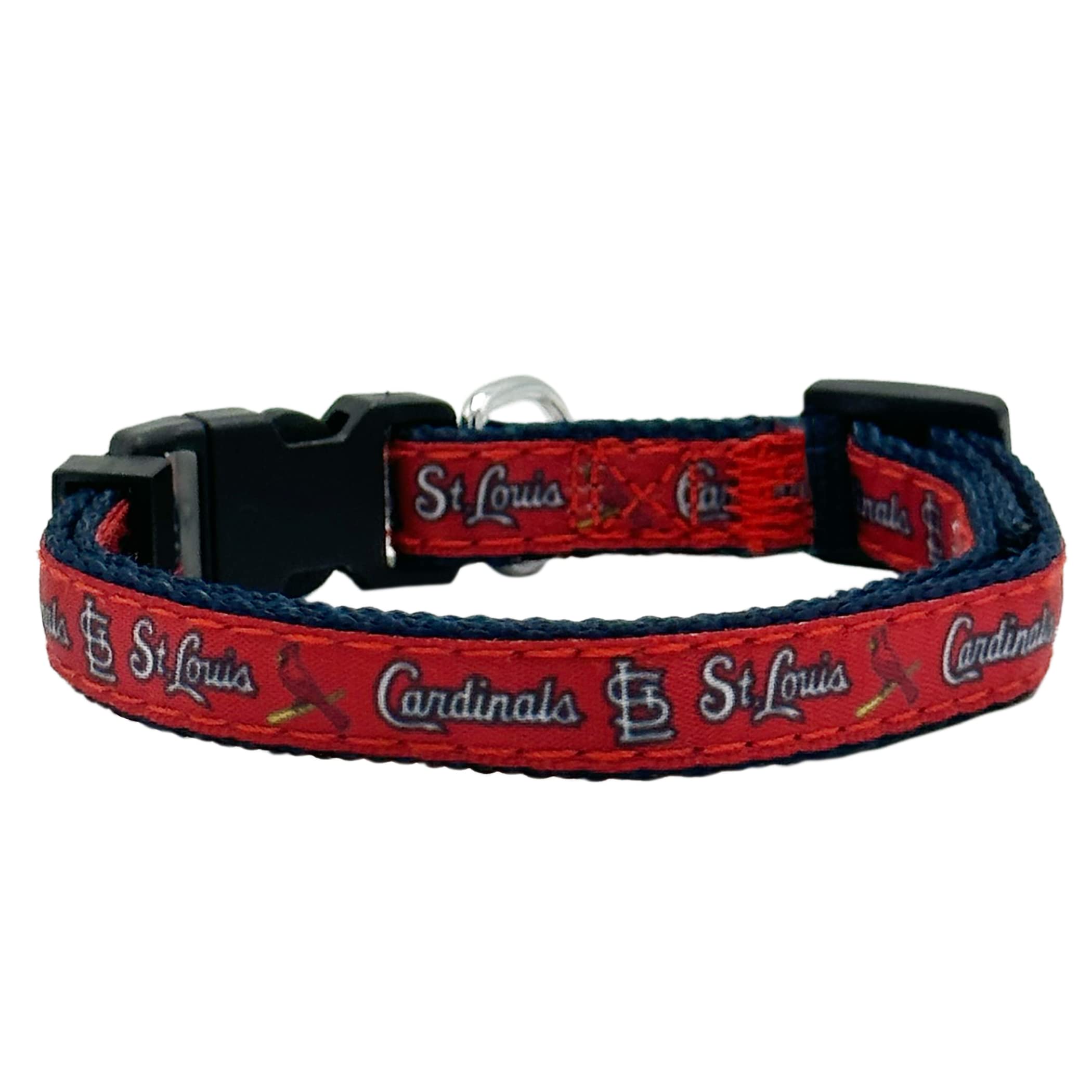 Mlb Cat Collar St. Louis Cardinals Satin Cat Collar Baseball Team Collar For Dogs & Cats. A Shiny & Colorful Cat Collar With Rin